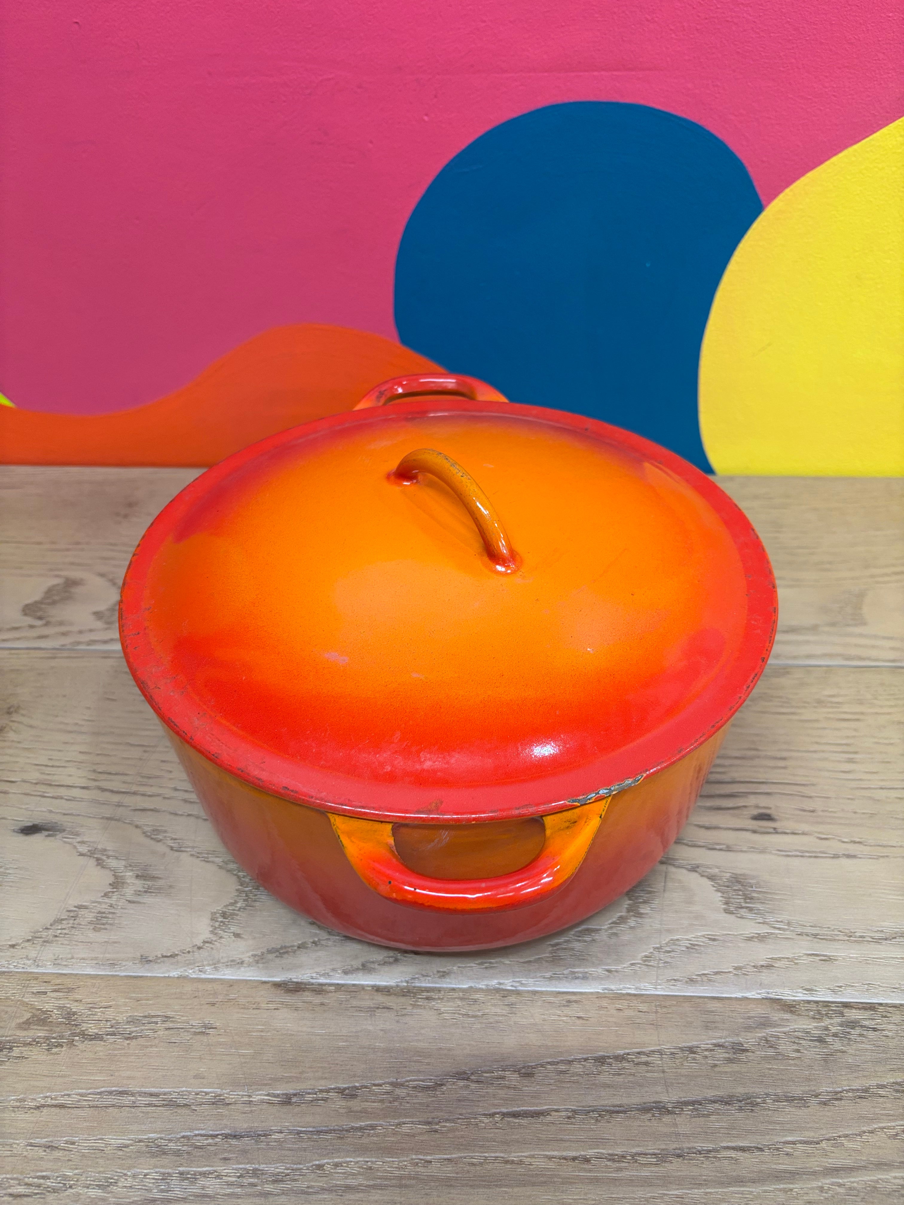 Flame Orange Descoware Dutch Oven