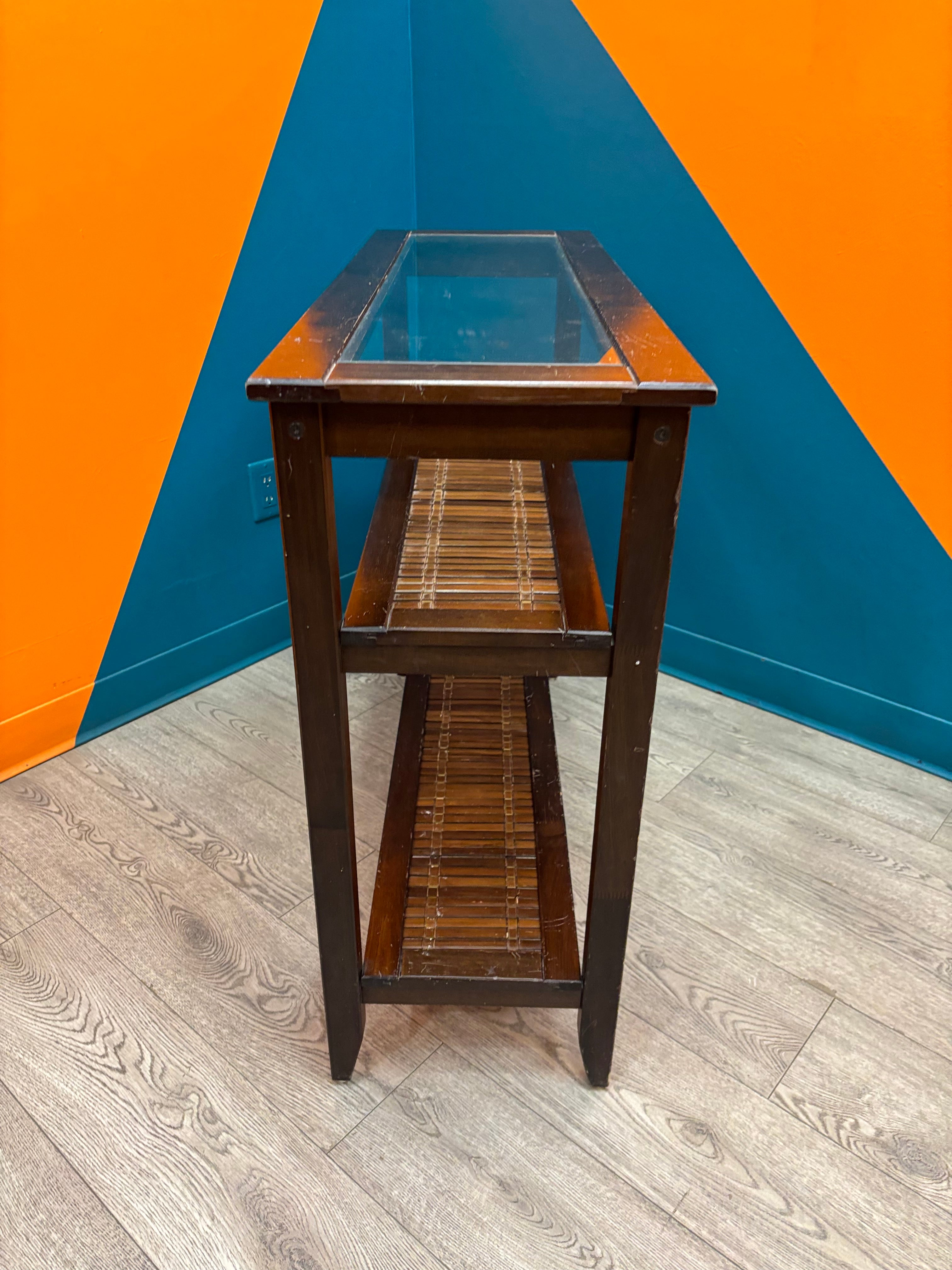 Wood & Glass Console Table