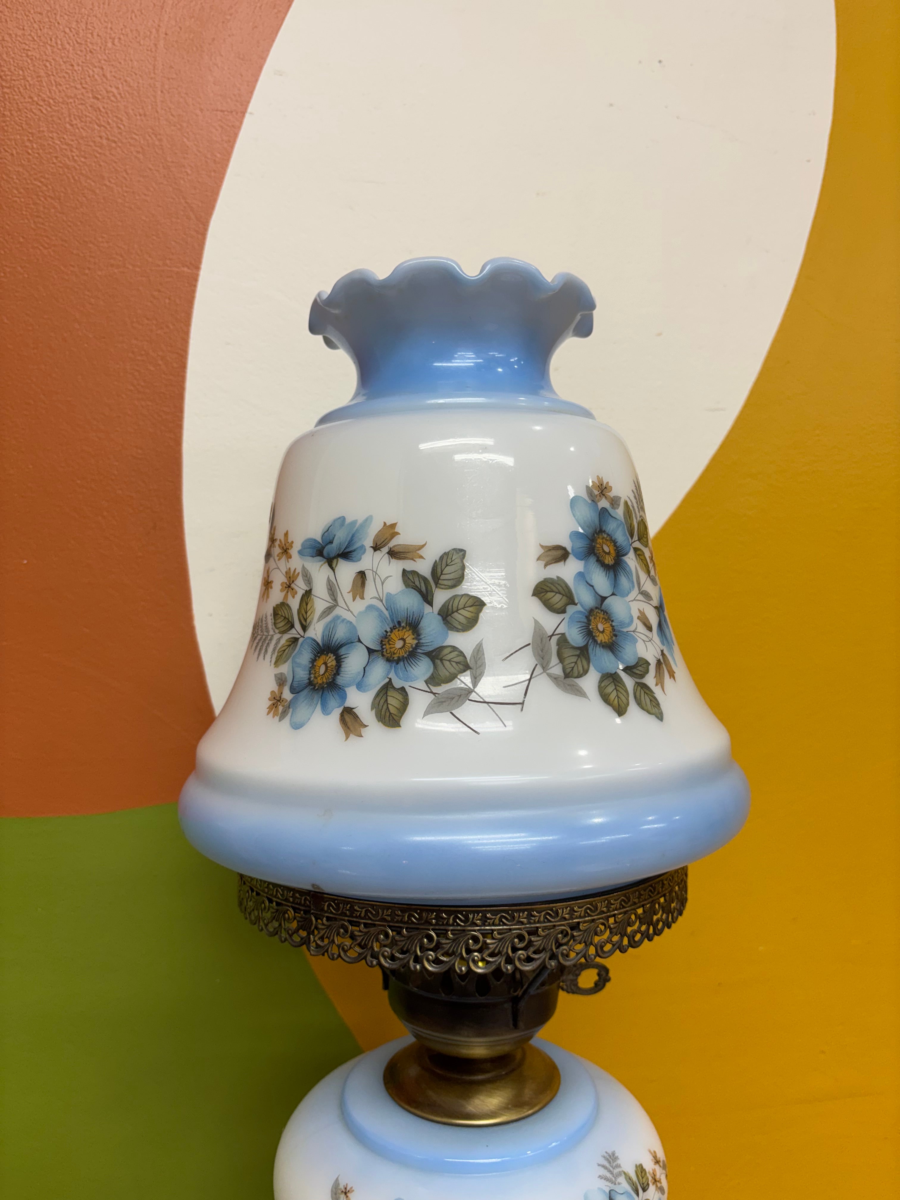 Blue Hurricane Lamp