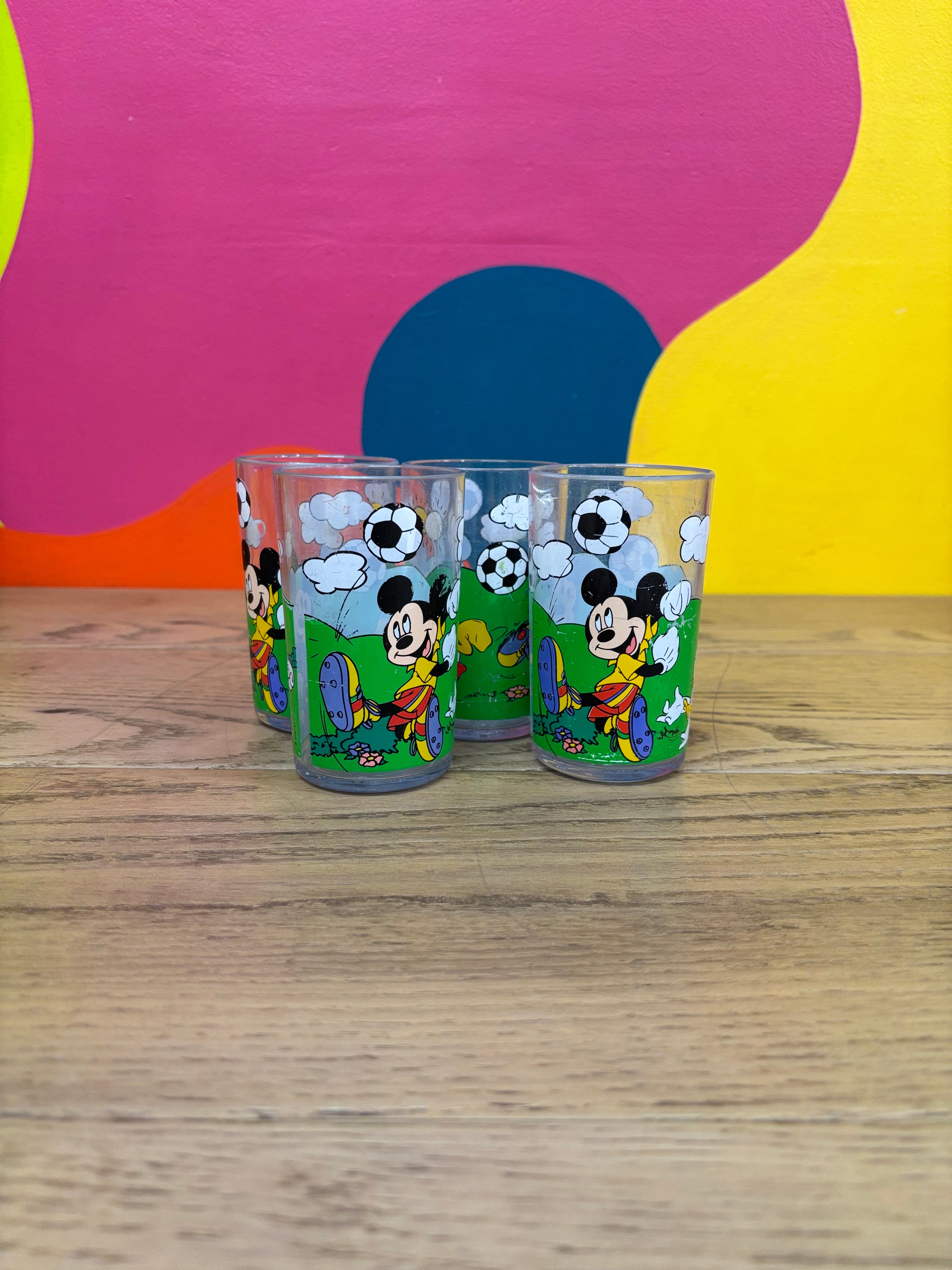 (4) Plastic Mickey Mouse Cups
