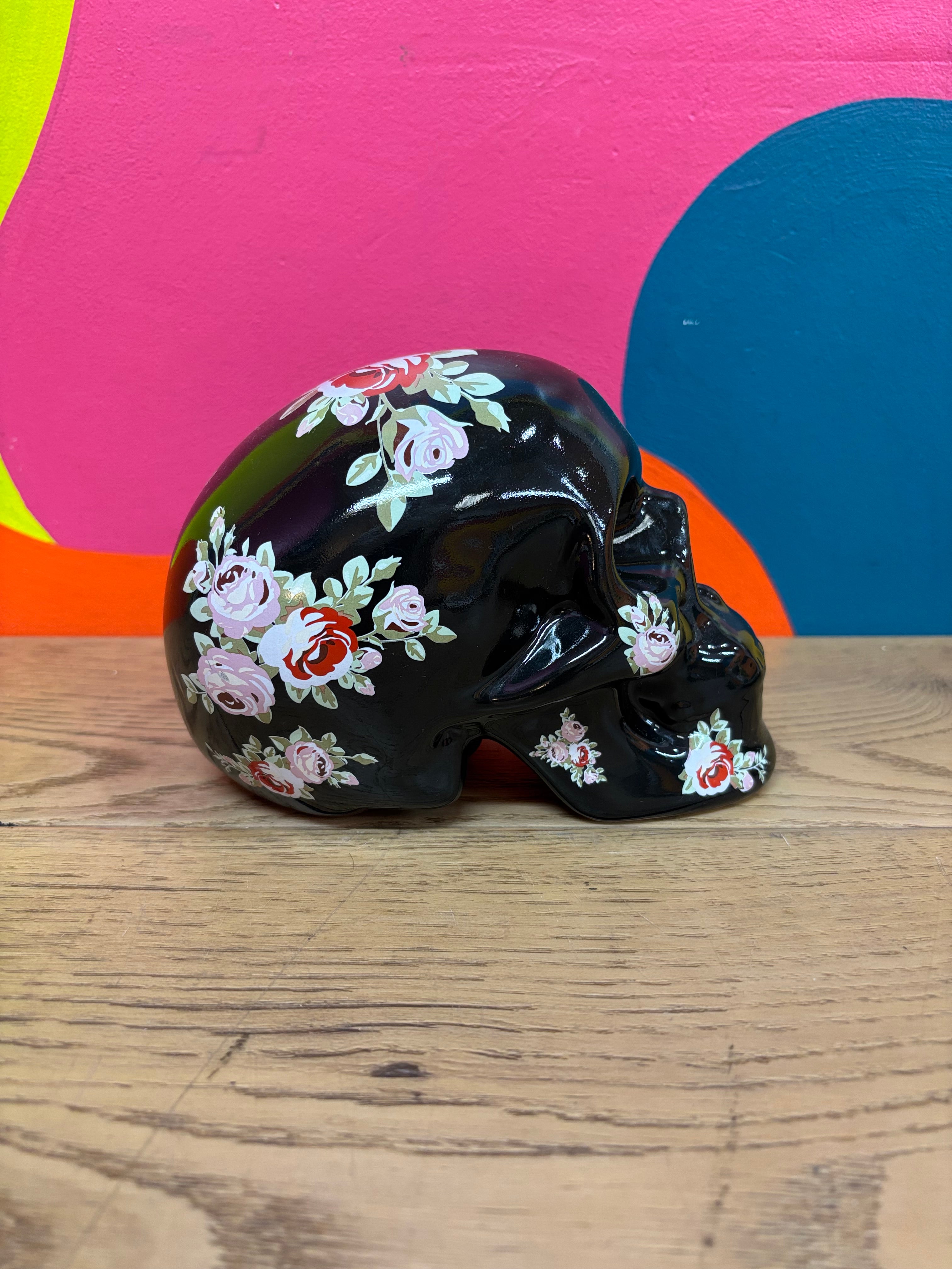 Ceramic Skull Coin Bank