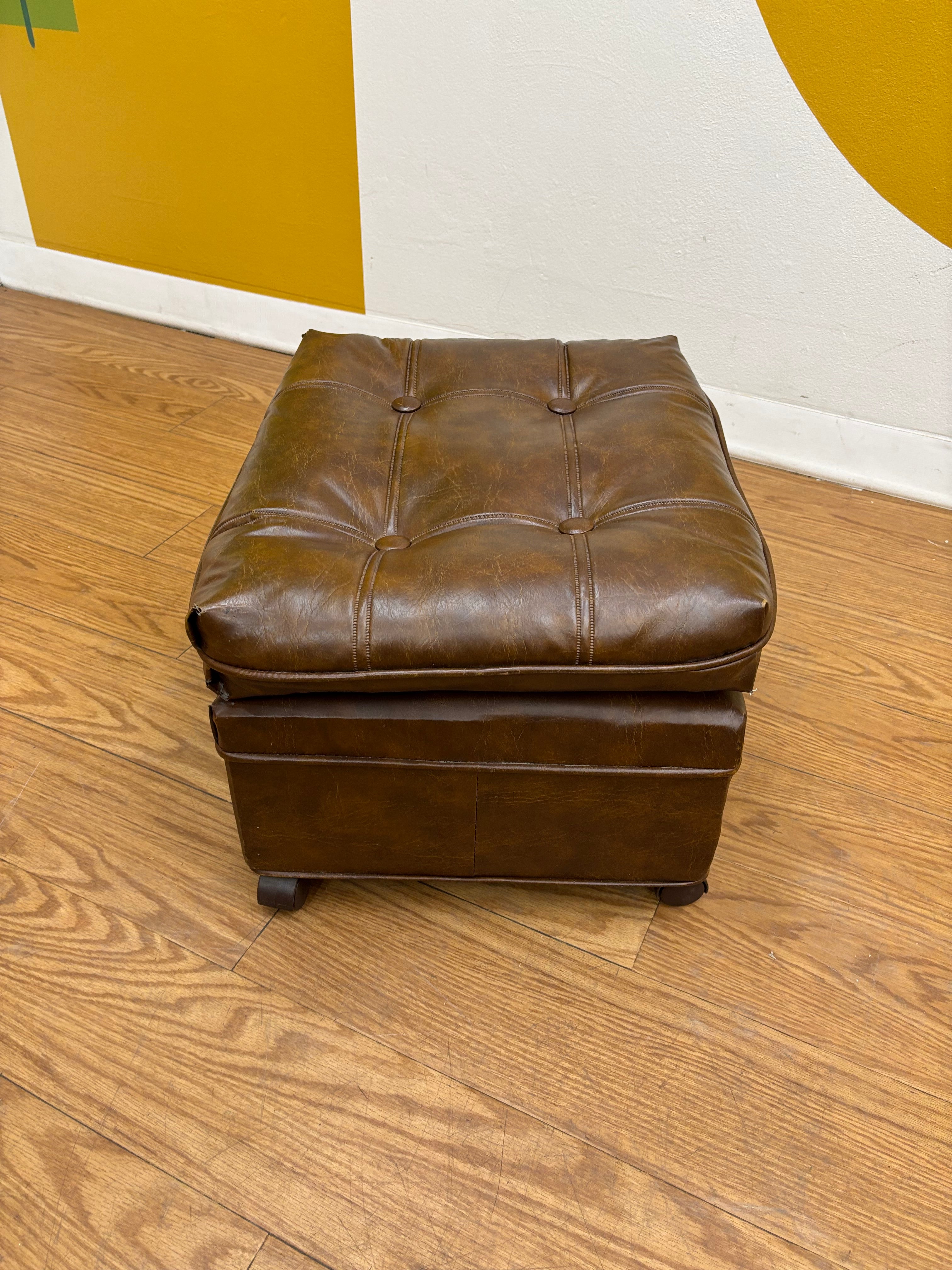 Brown Tufted Ottoman