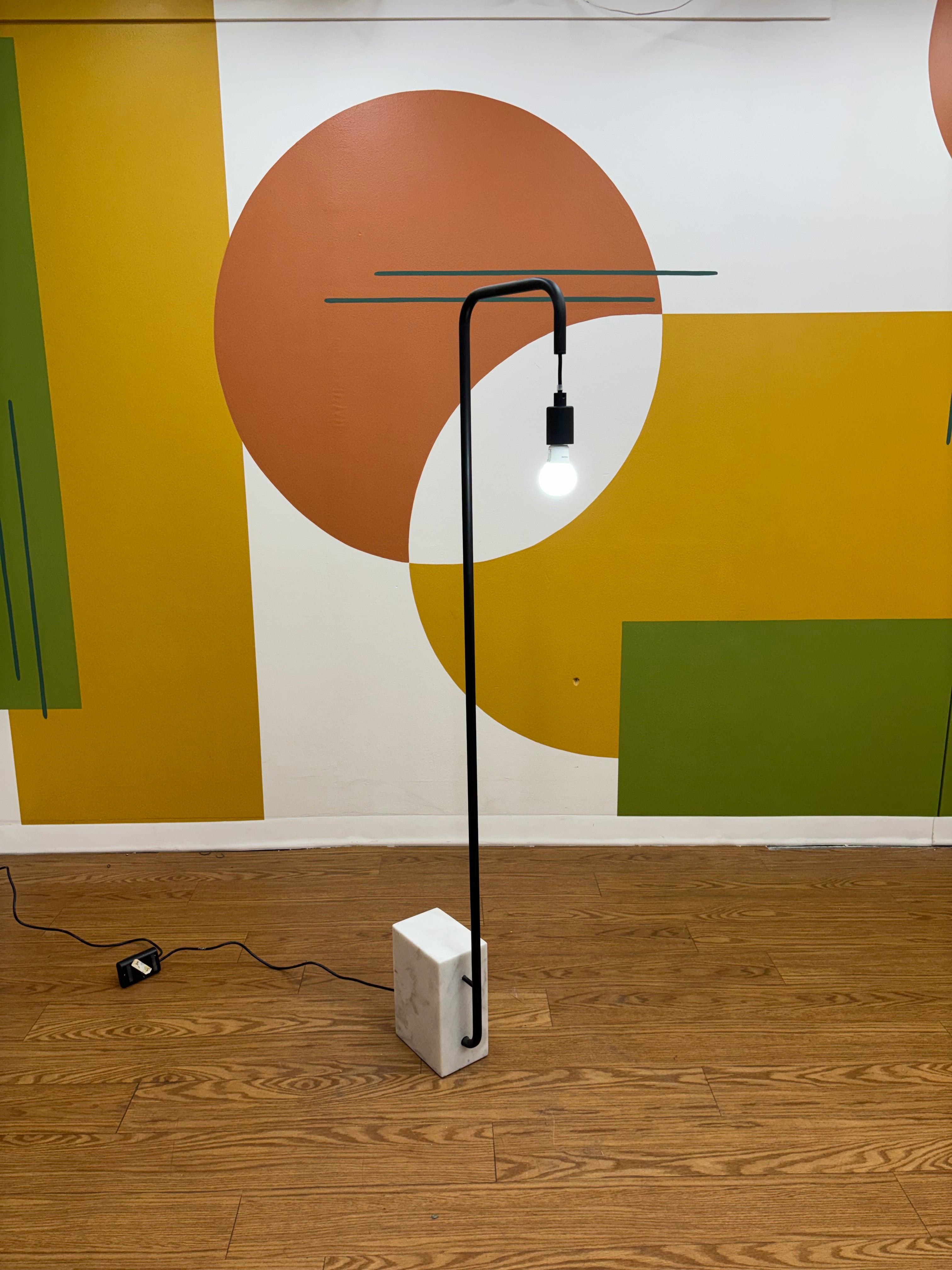 Black Floor Lamp with Marble Base