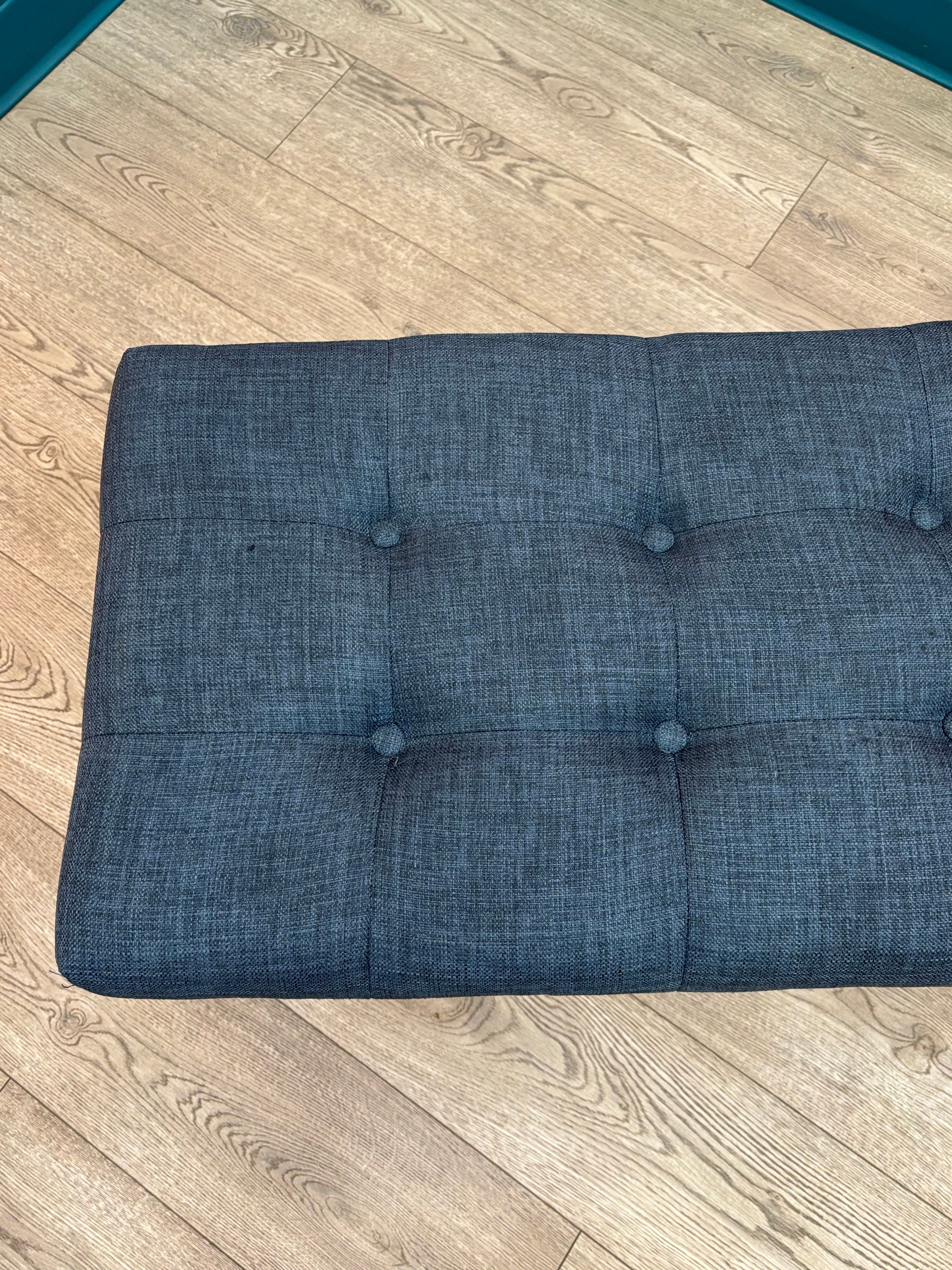 Blue Fabric Bench