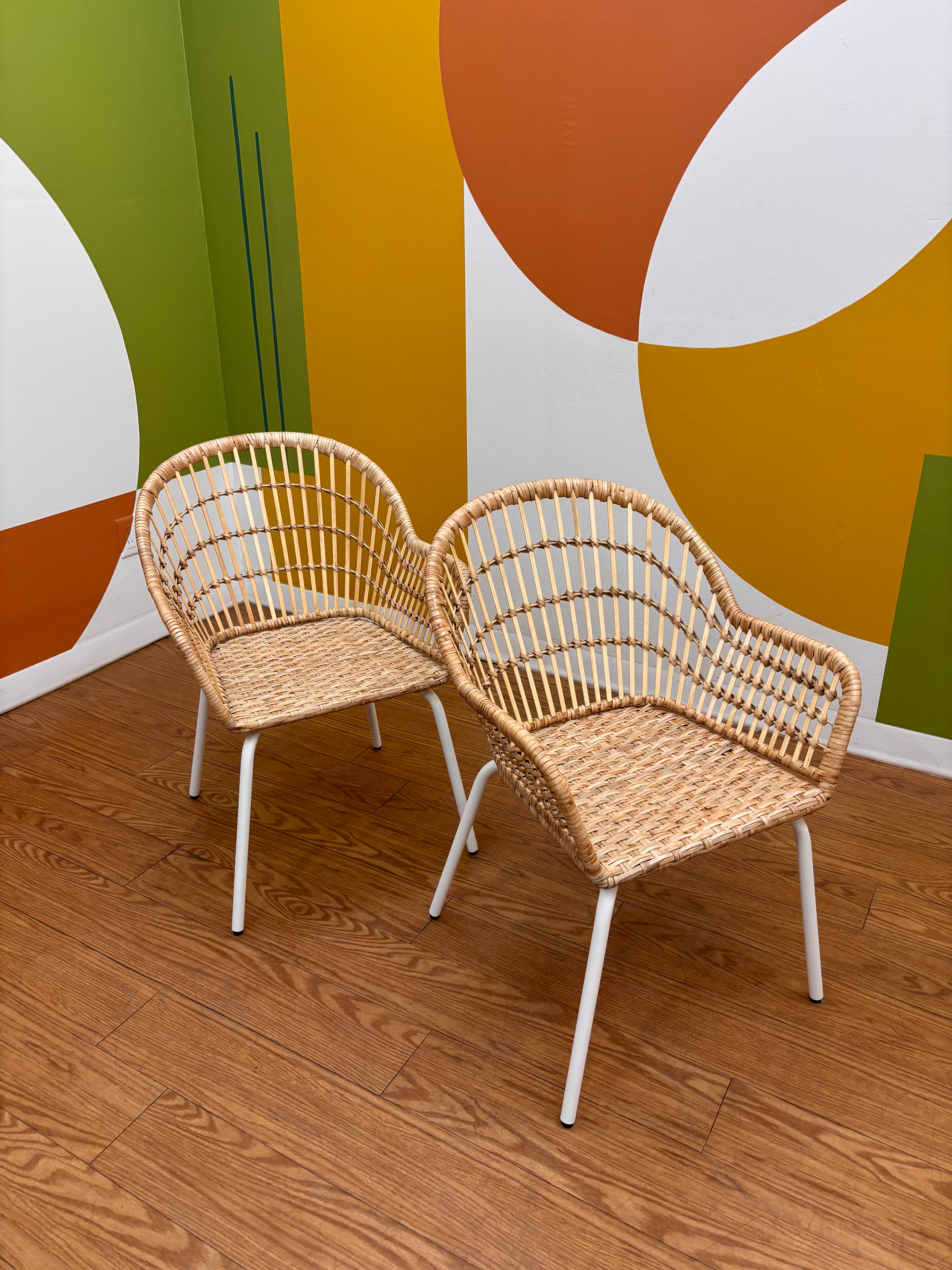 Set of 2 Rattan Armchairs