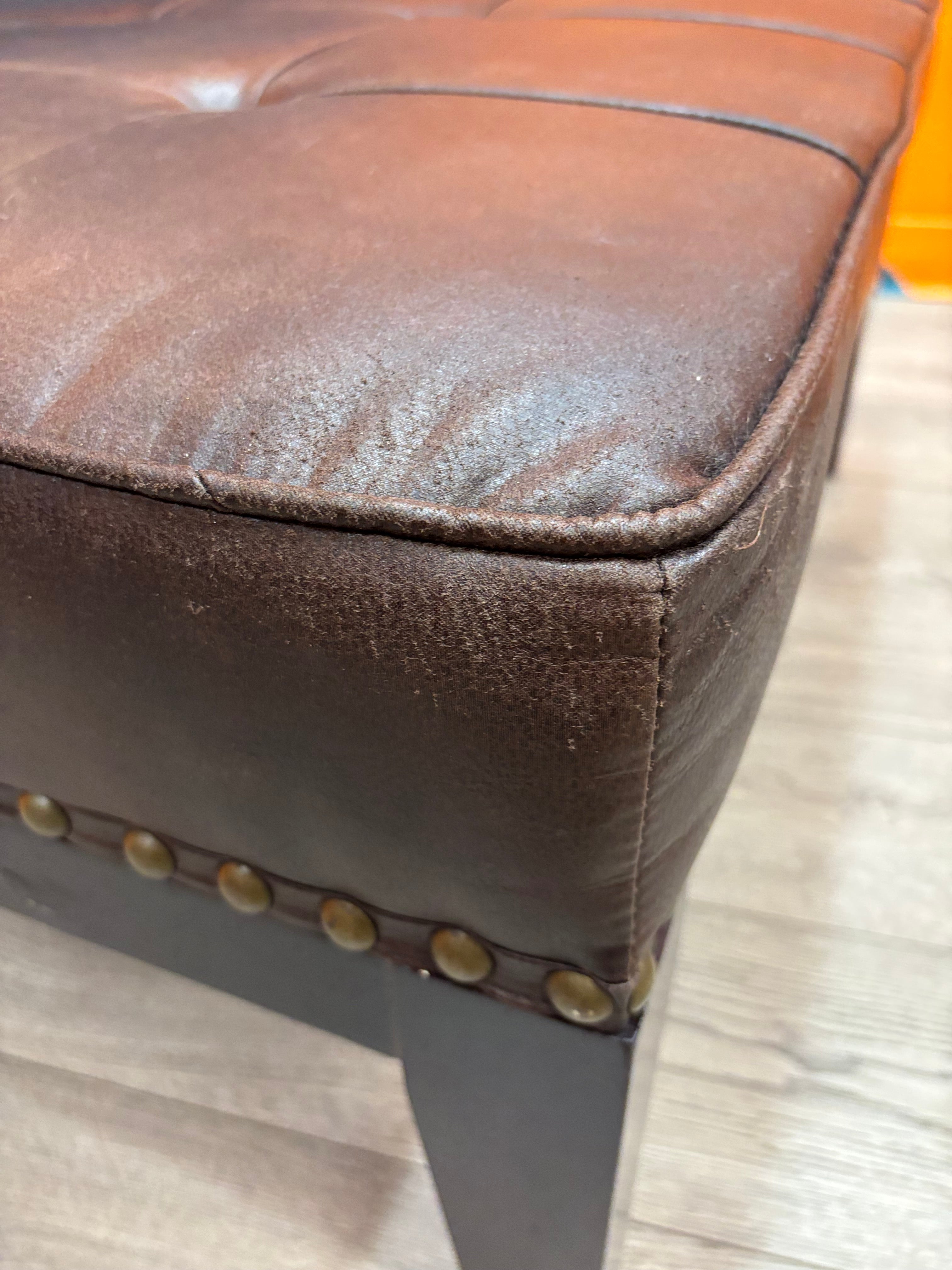 Large Pleather Ottoman