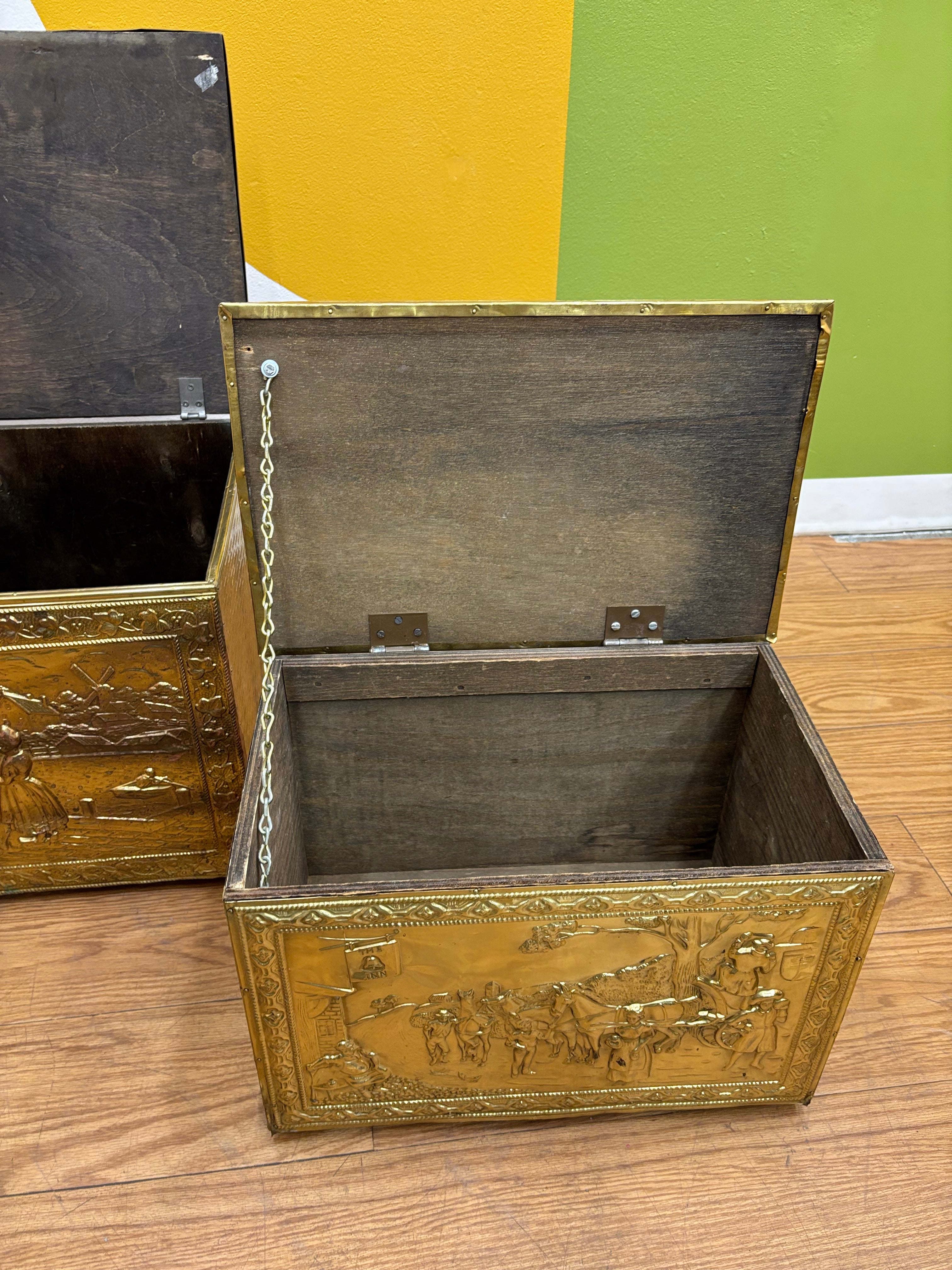(2) Gold Tone Boxes