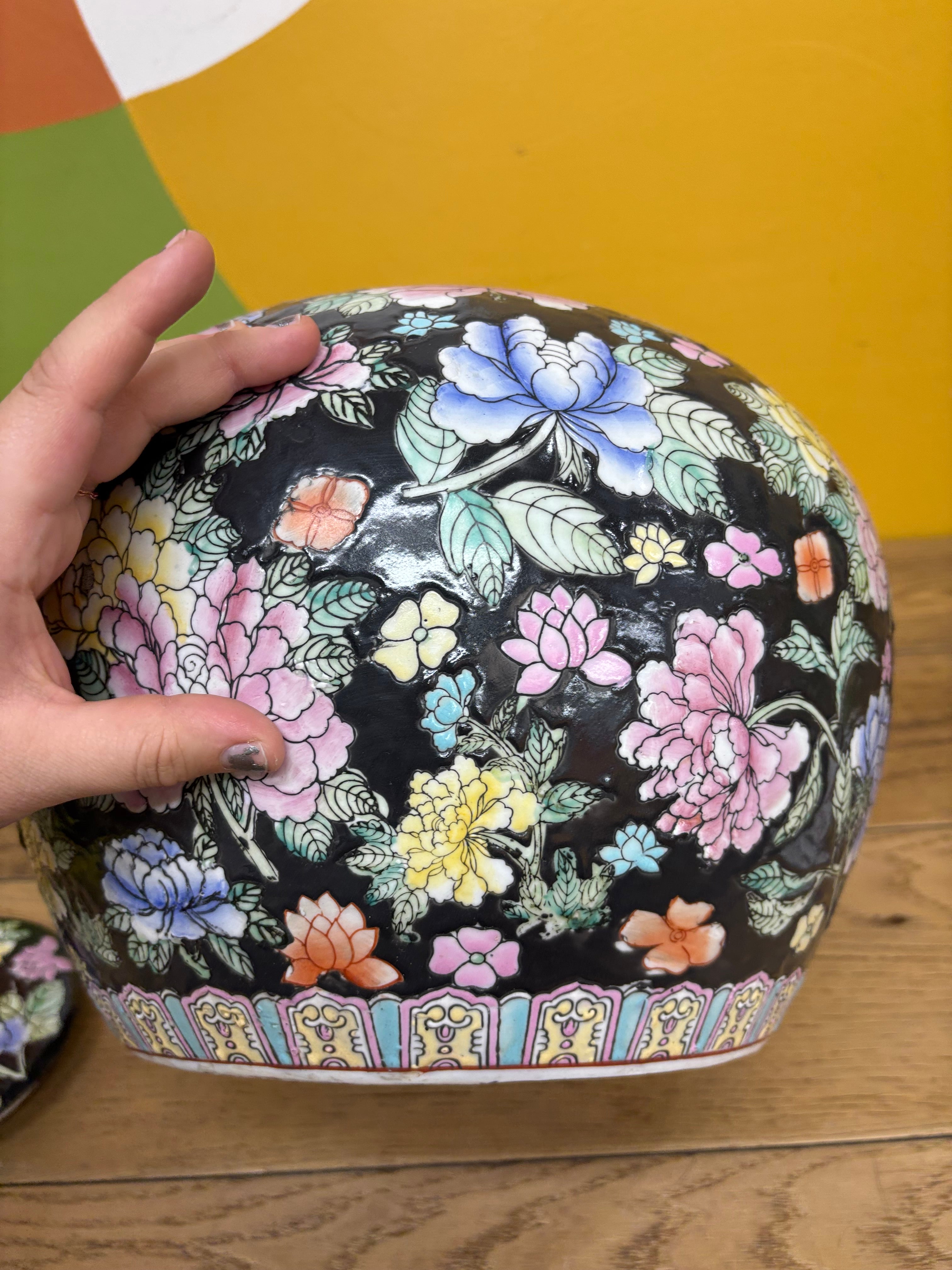 Large Floral Ceramic Vase