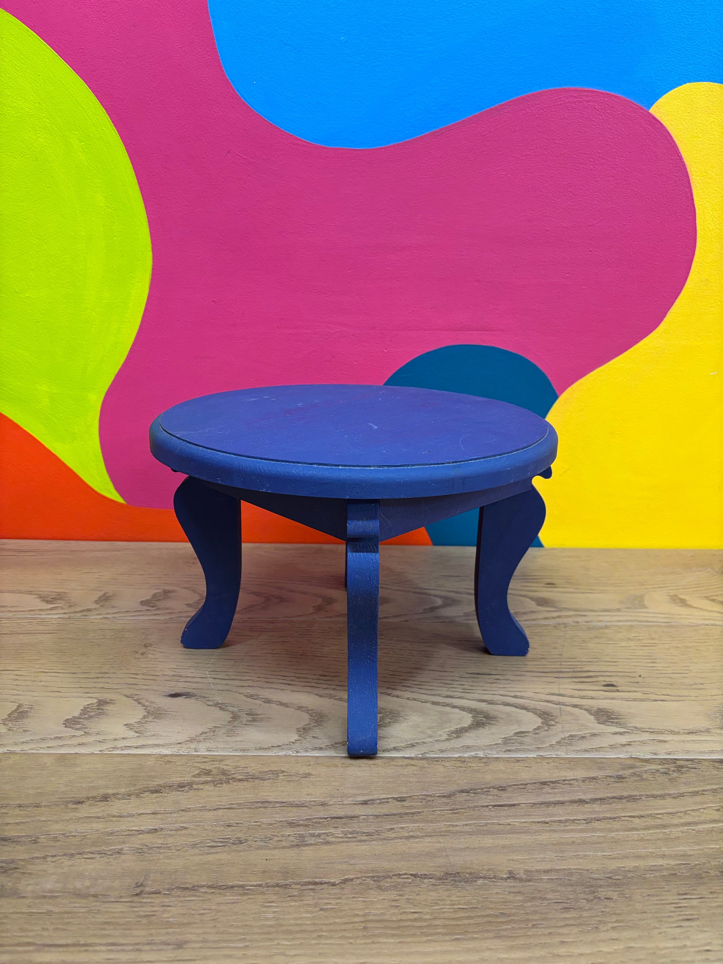 Small Navy Blue Wooden Table