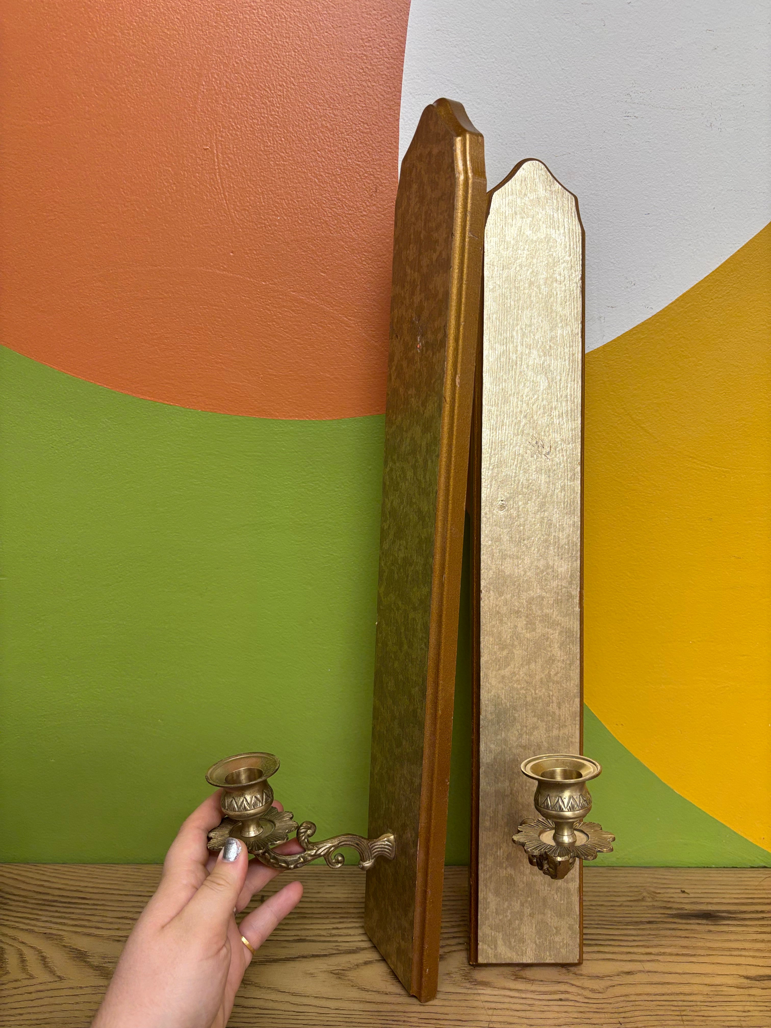 (2) Wall Scones with Candle Holders