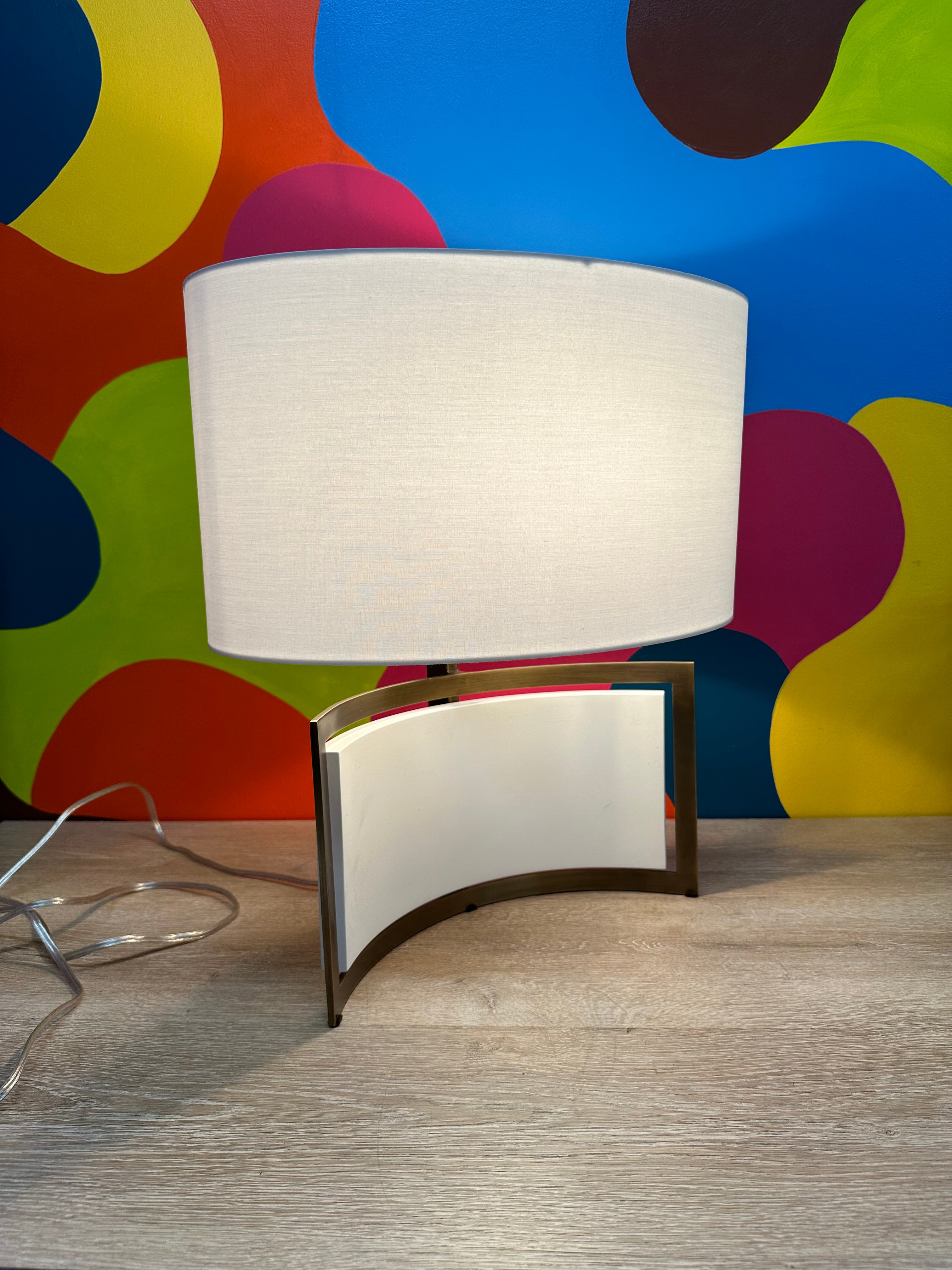 White Curved Table Lamp