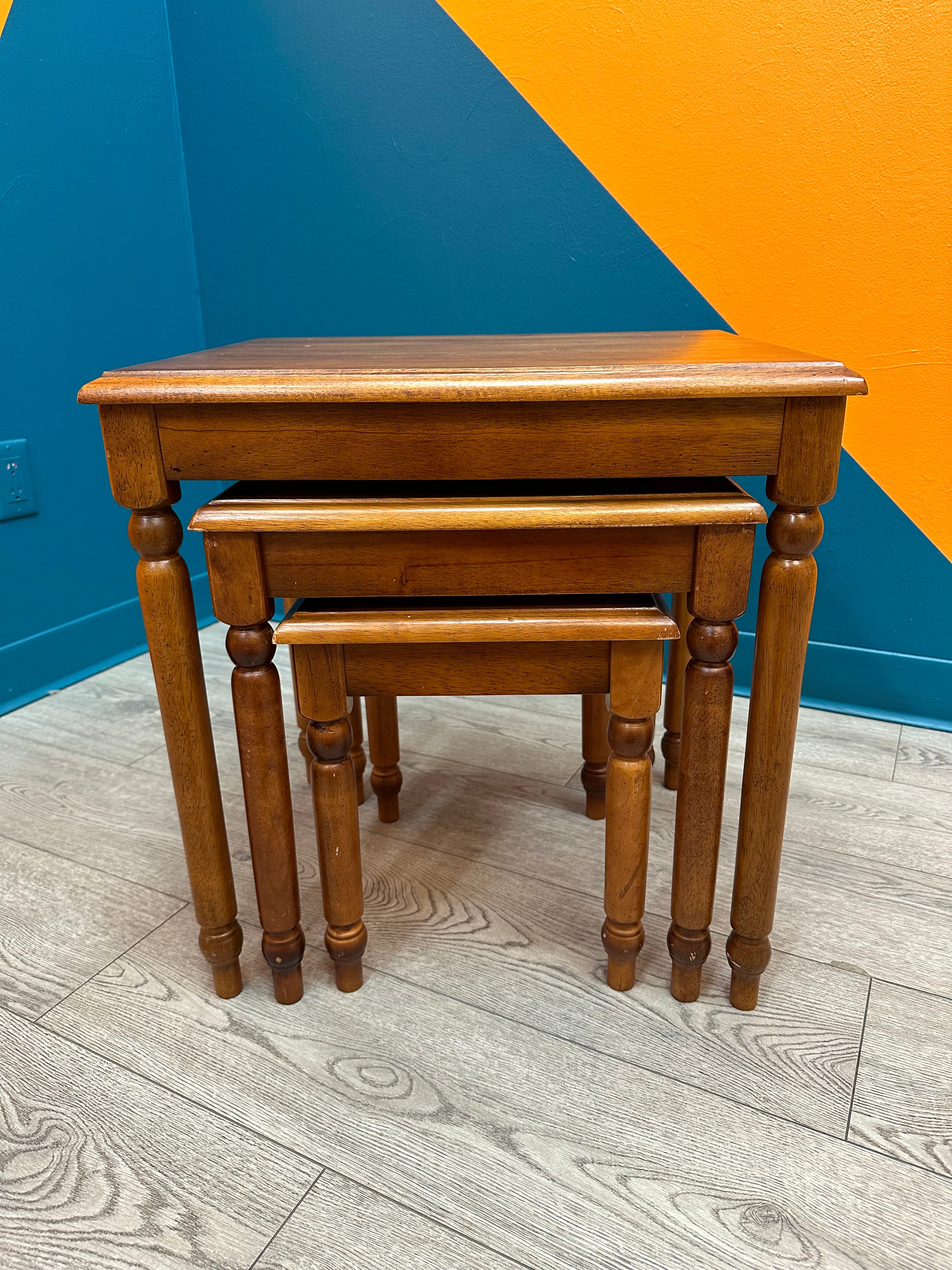 (3) Wooden Nesting Tables