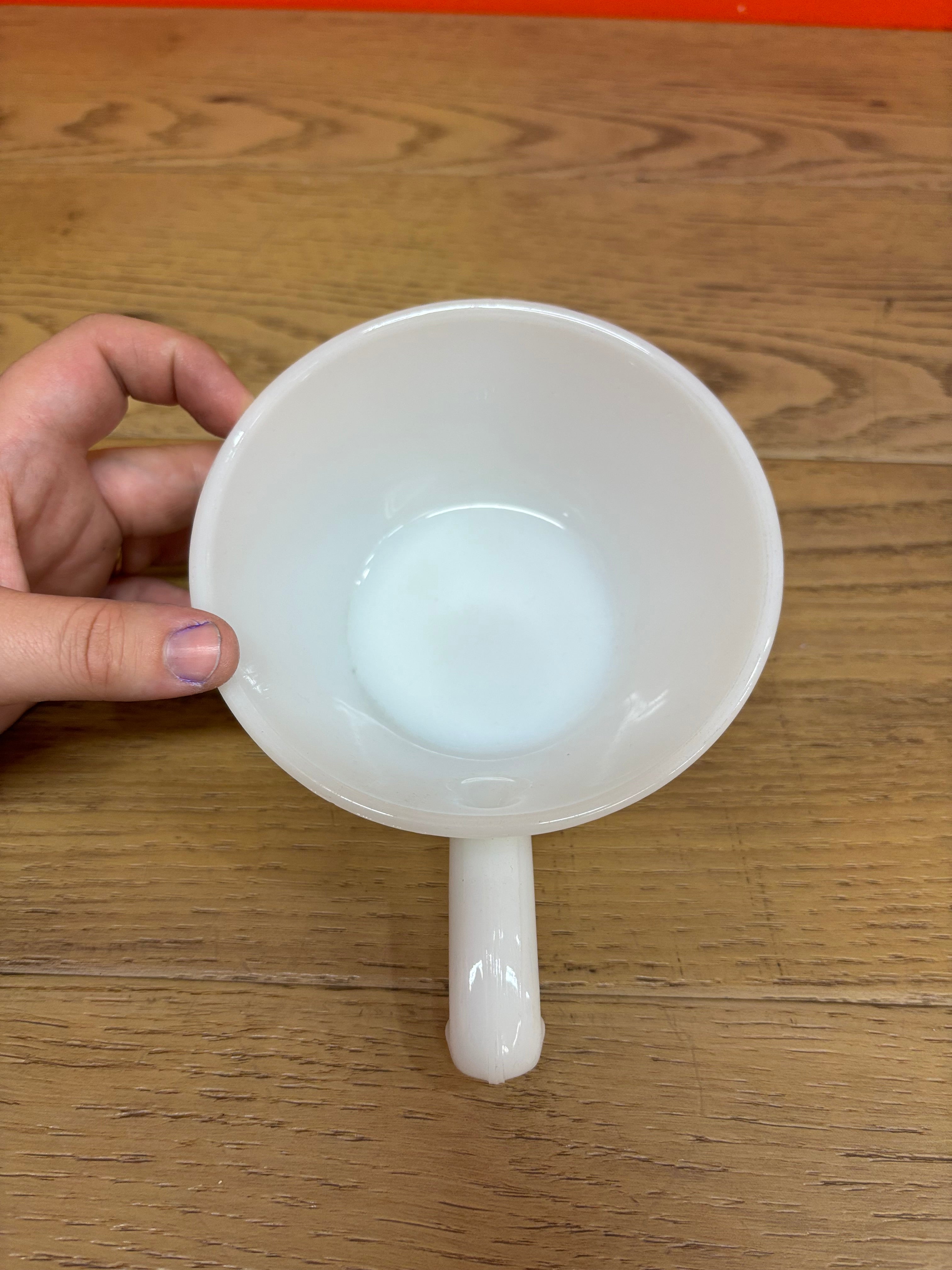 Fire King Milk Glass Soup Bowl with Handle (3 available)
