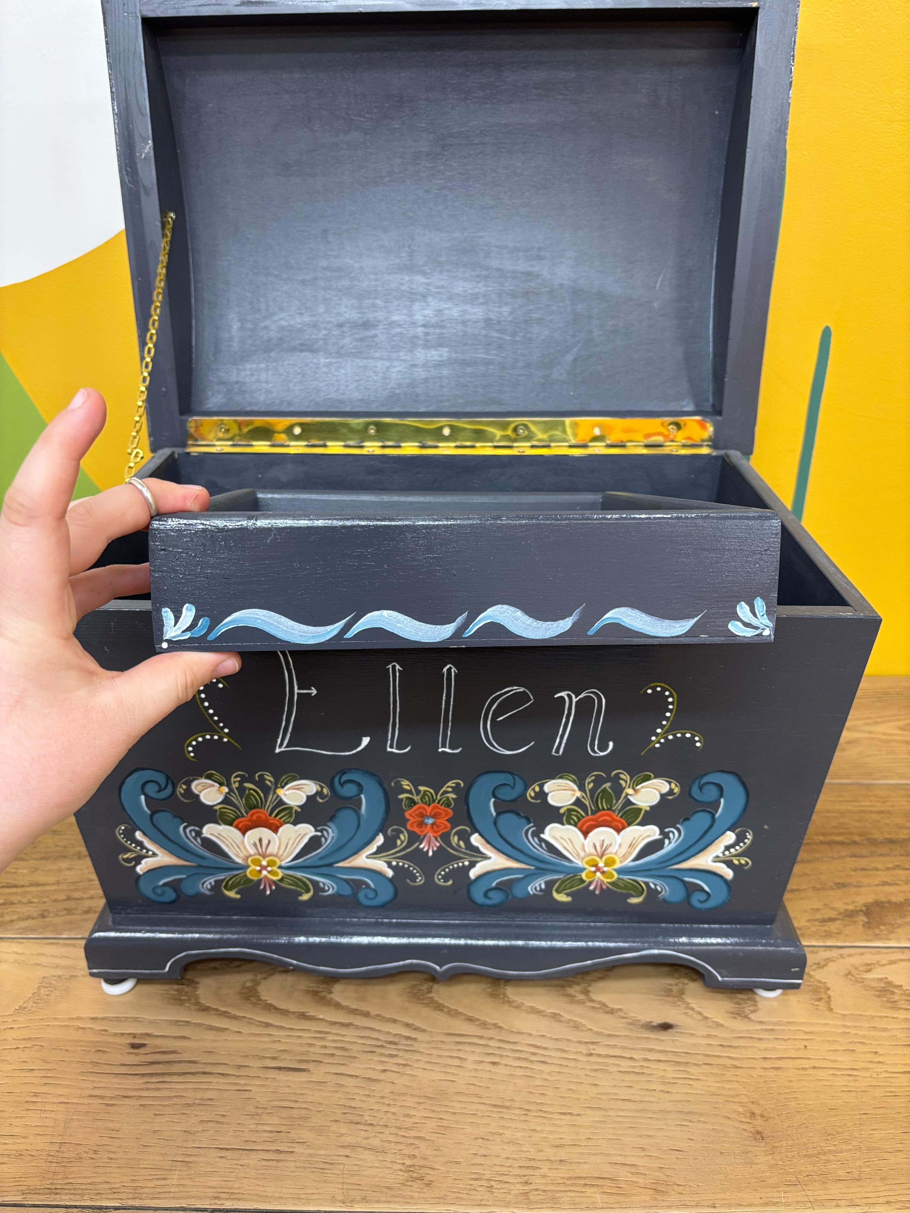 Hand Painted Wood Chest