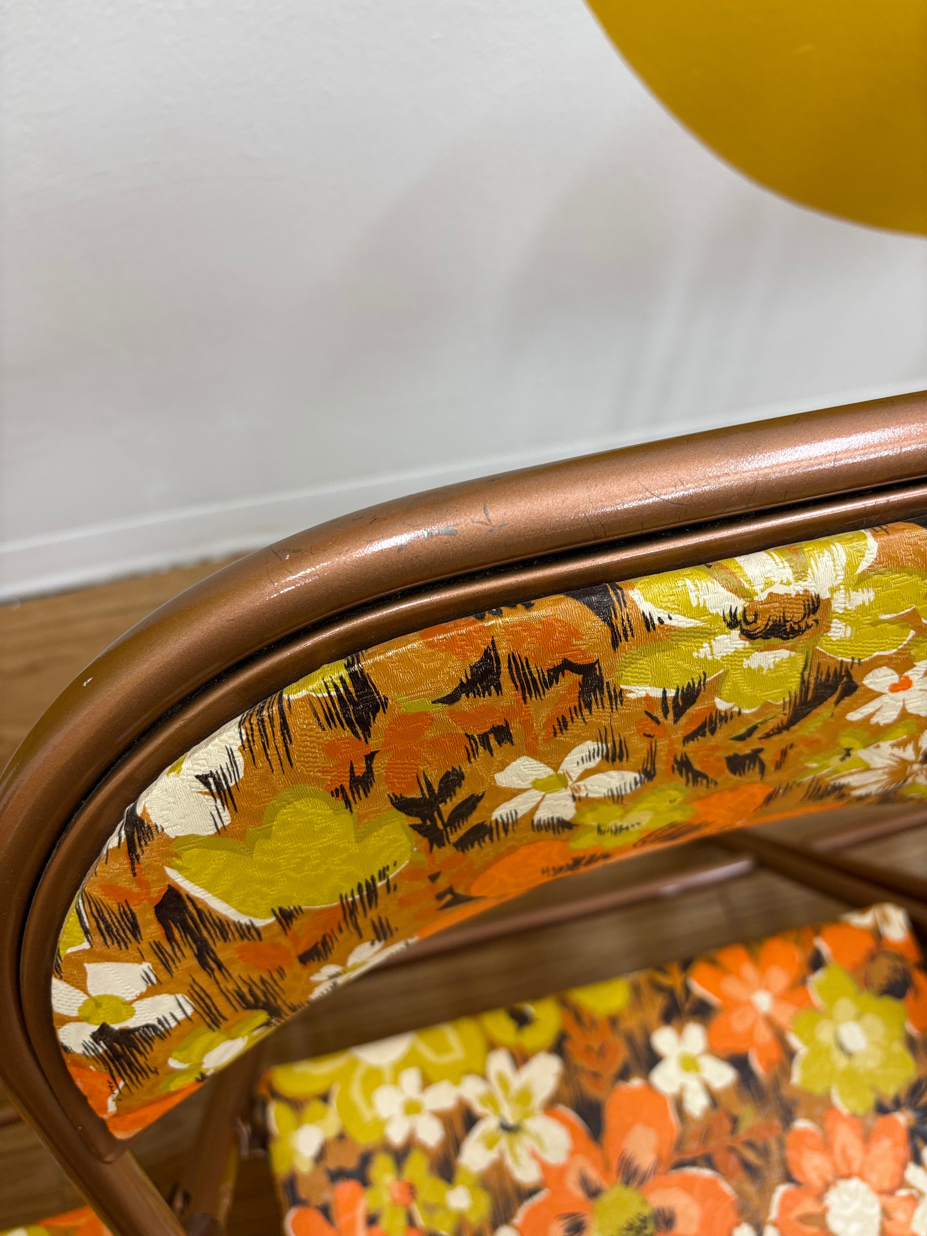 (3) Floral Cooey Folding Chairs