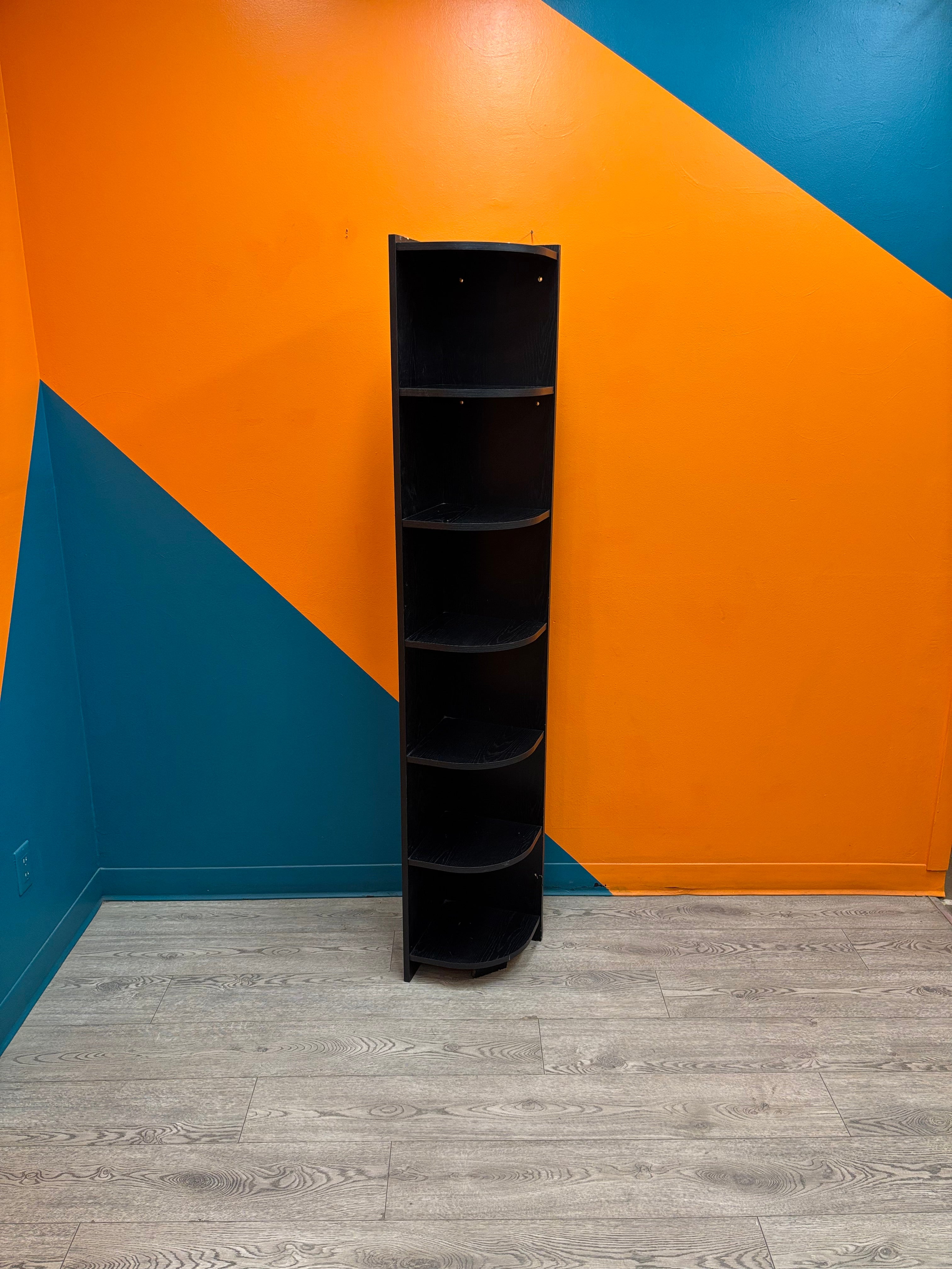 Black Tall Corner Shelf