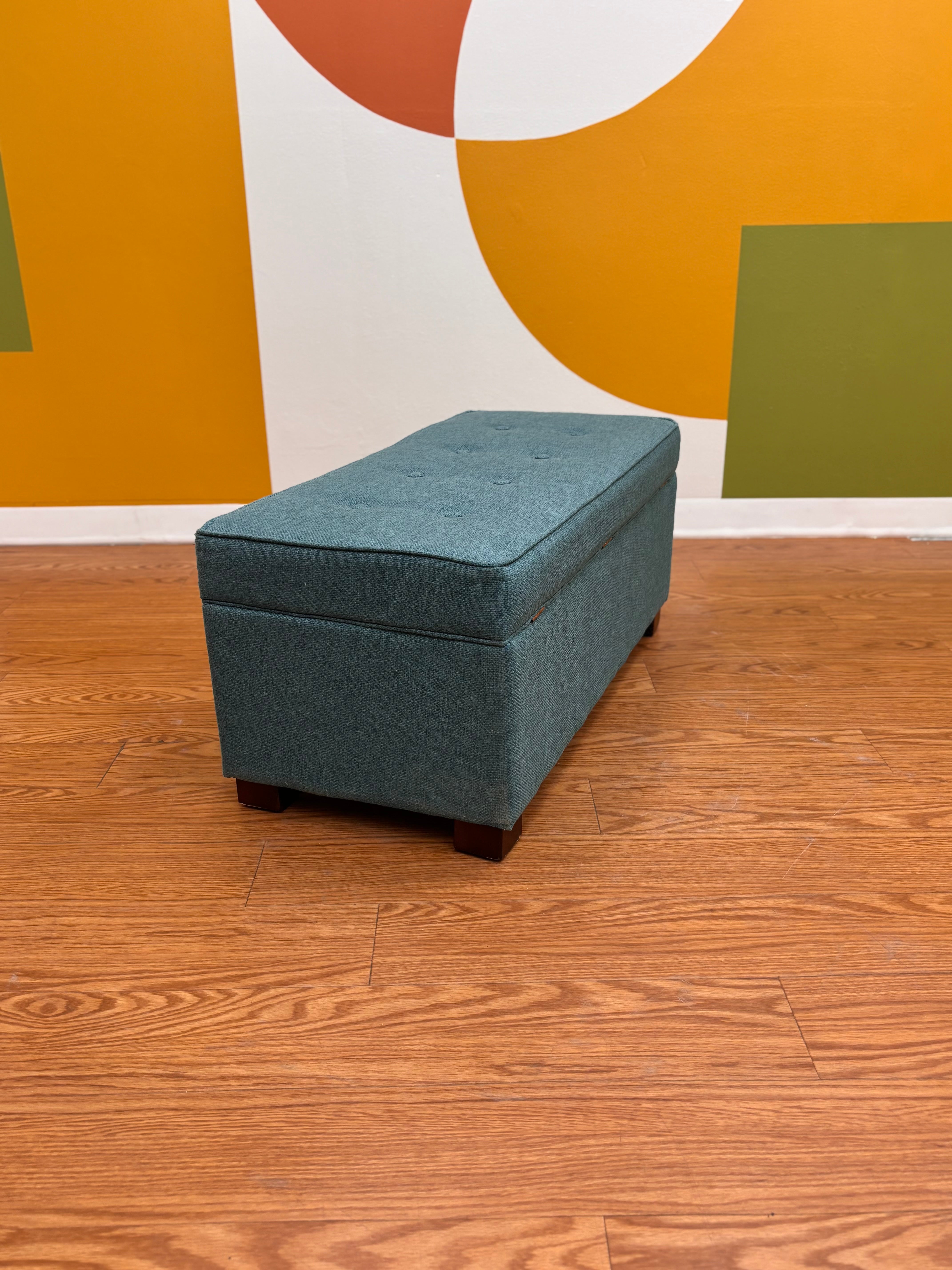 Blue Storage Ottoman