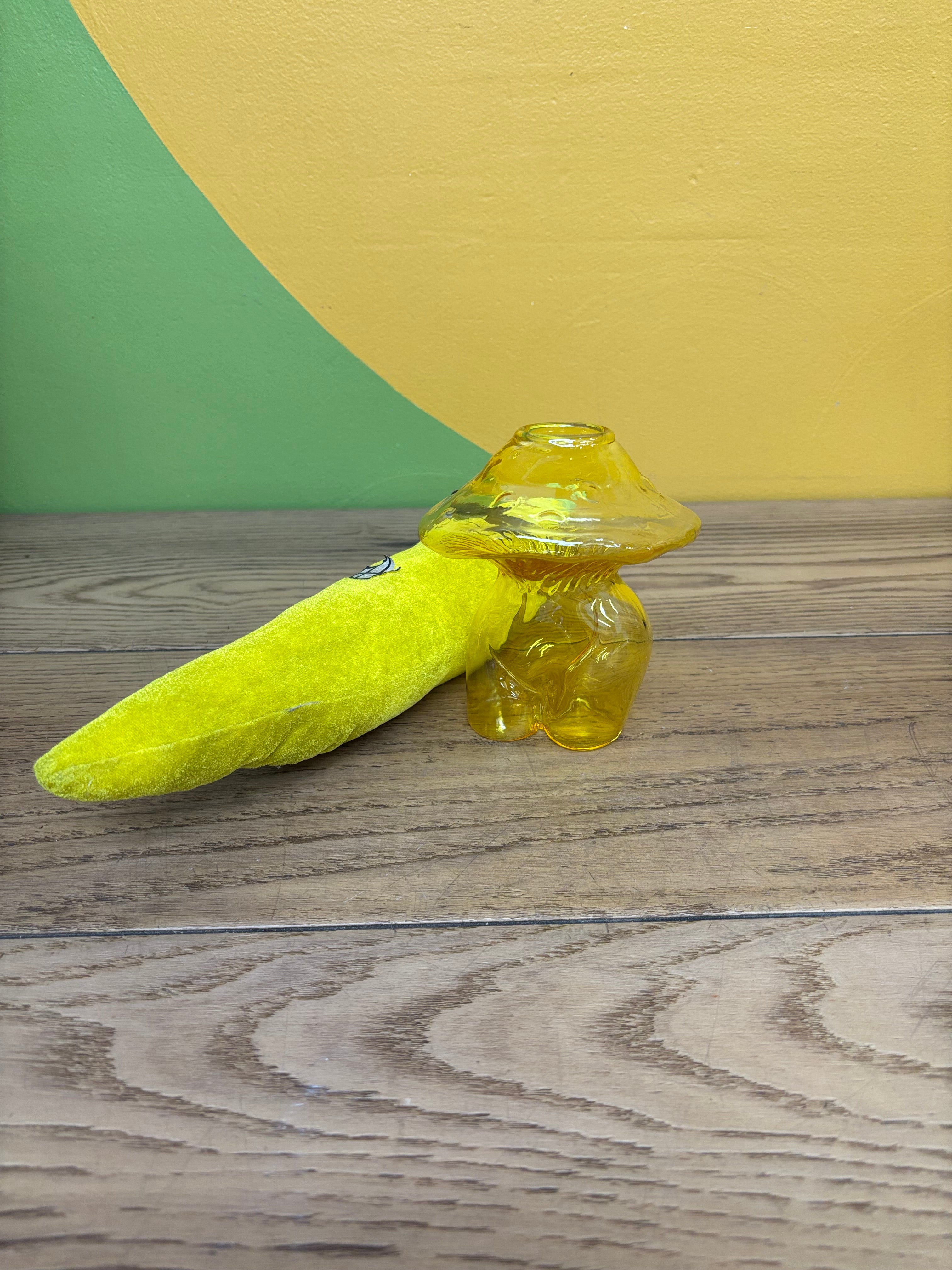 Yellow Glass Mushroom Vase