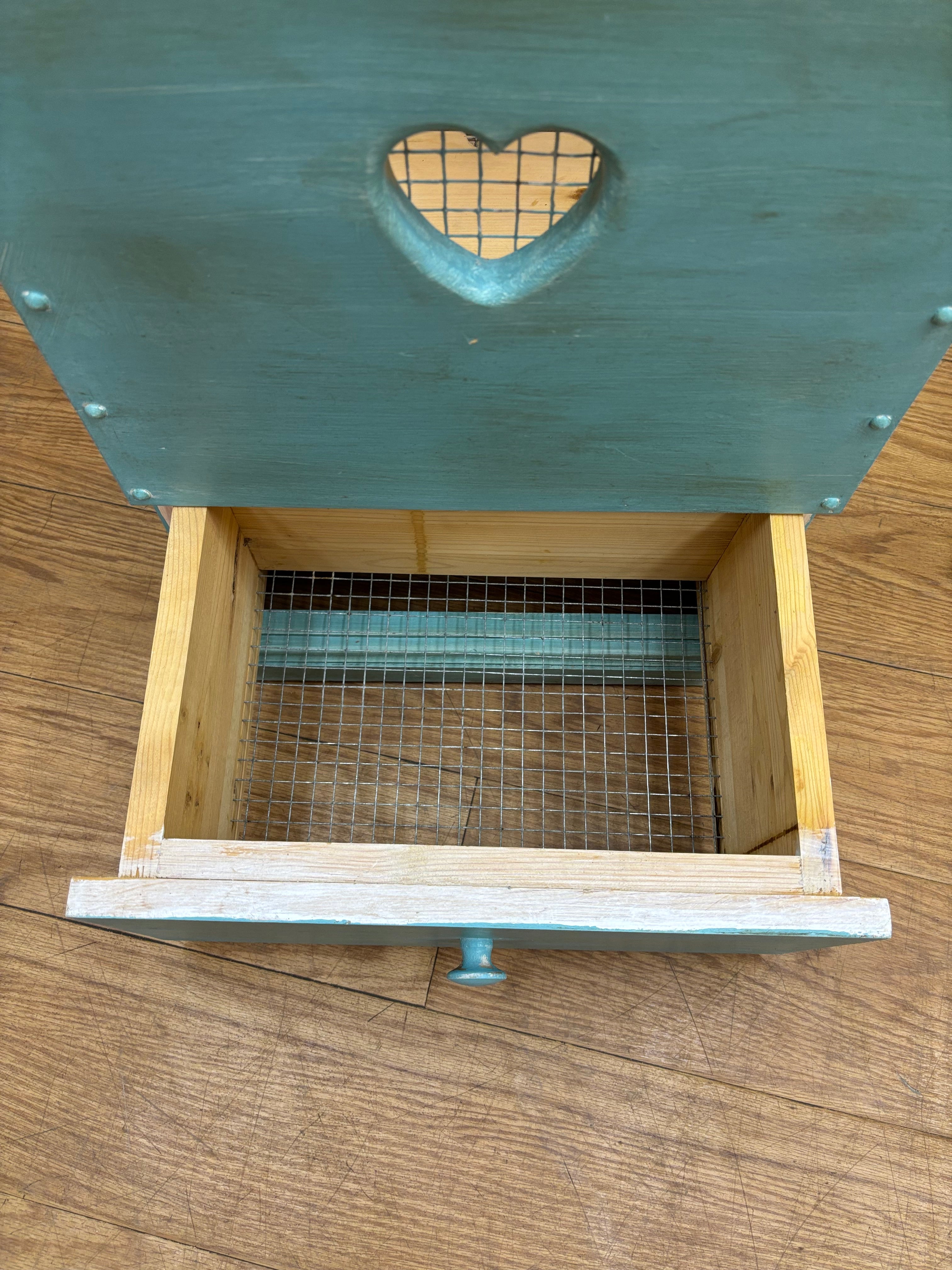 Blue Wooden Onion/Potato Storage
