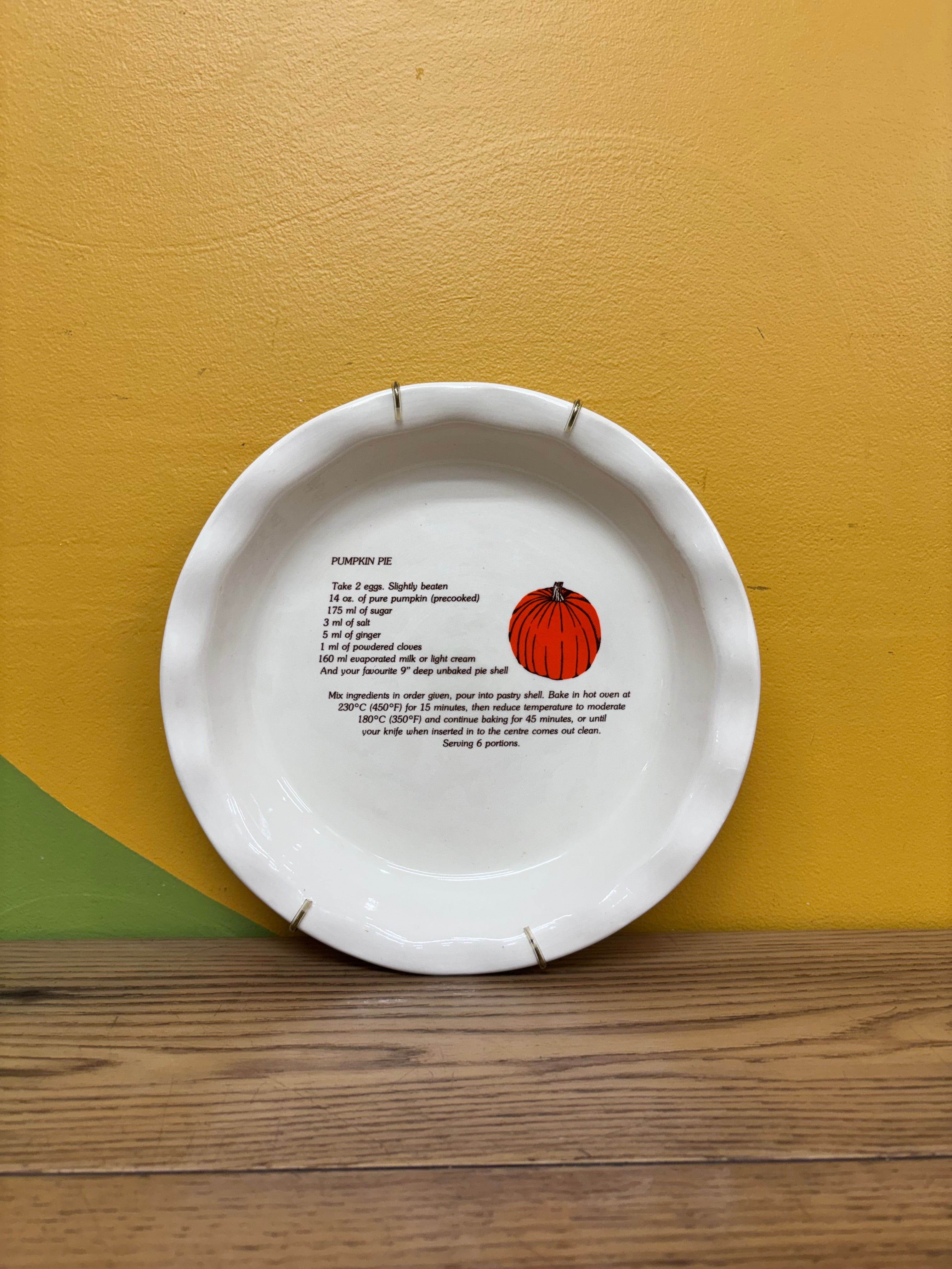 Pumpkin Pie Wall Plate