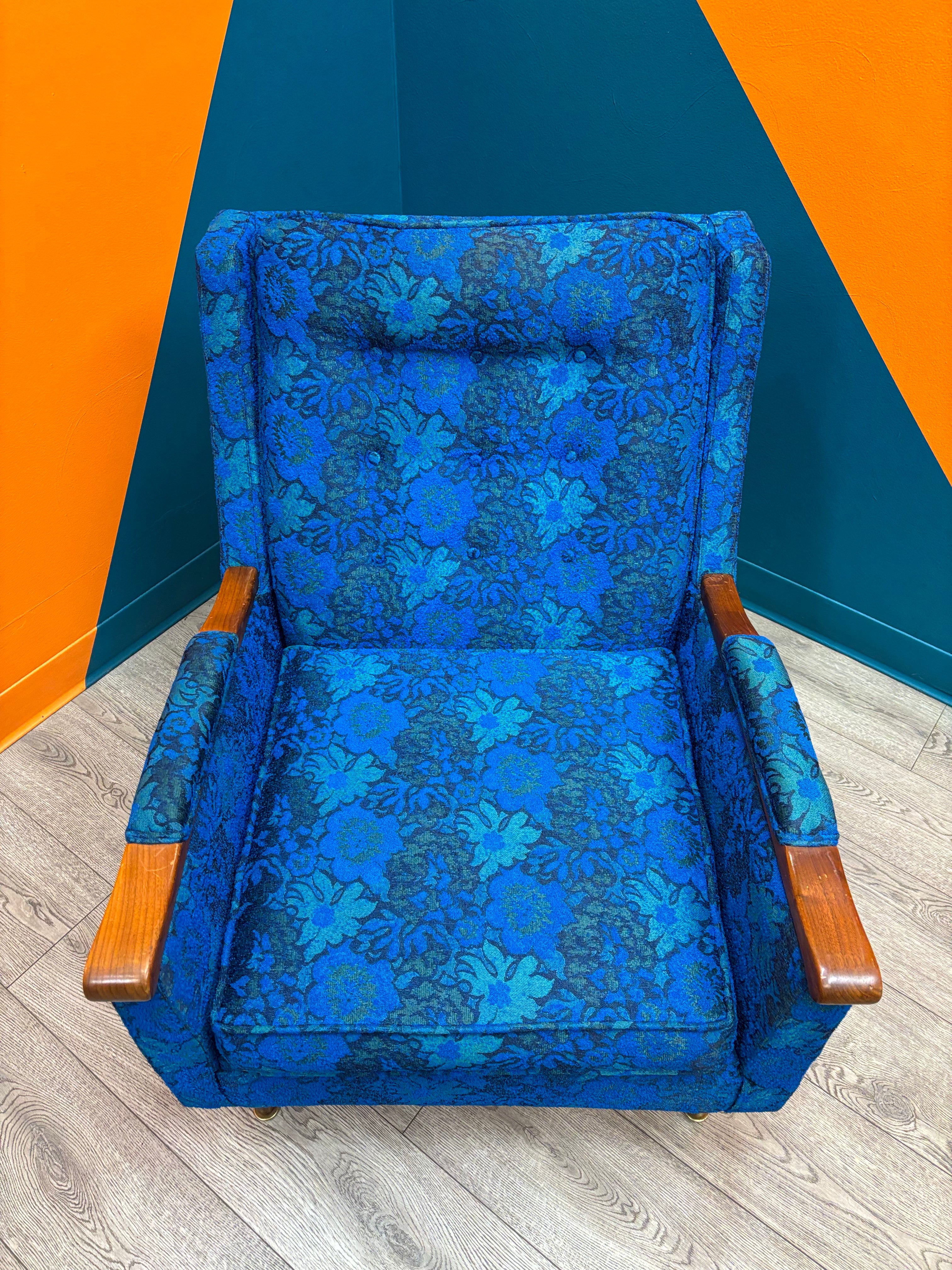 Blue Floral Armchair