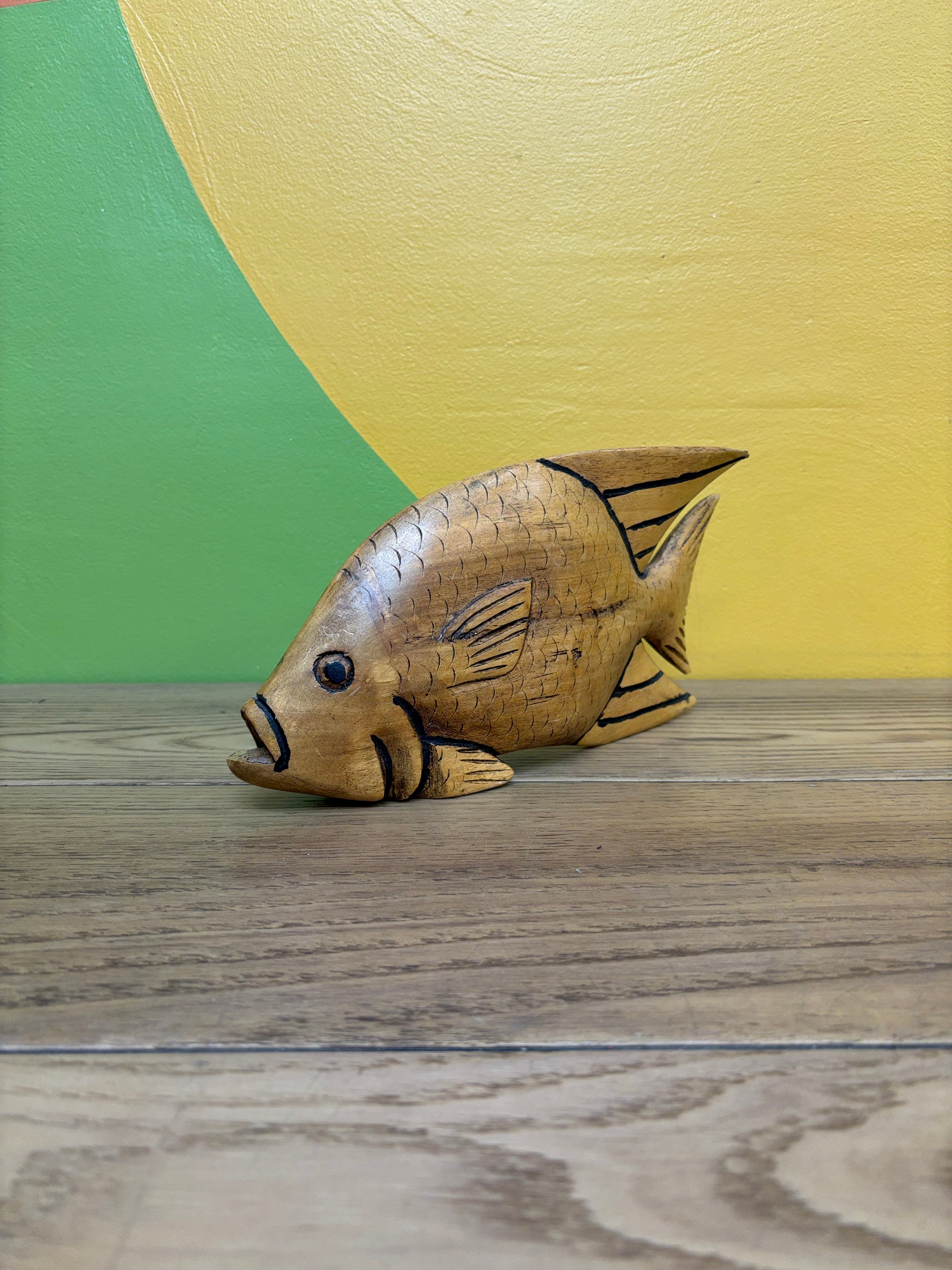 Carved Wood Fish Figurine