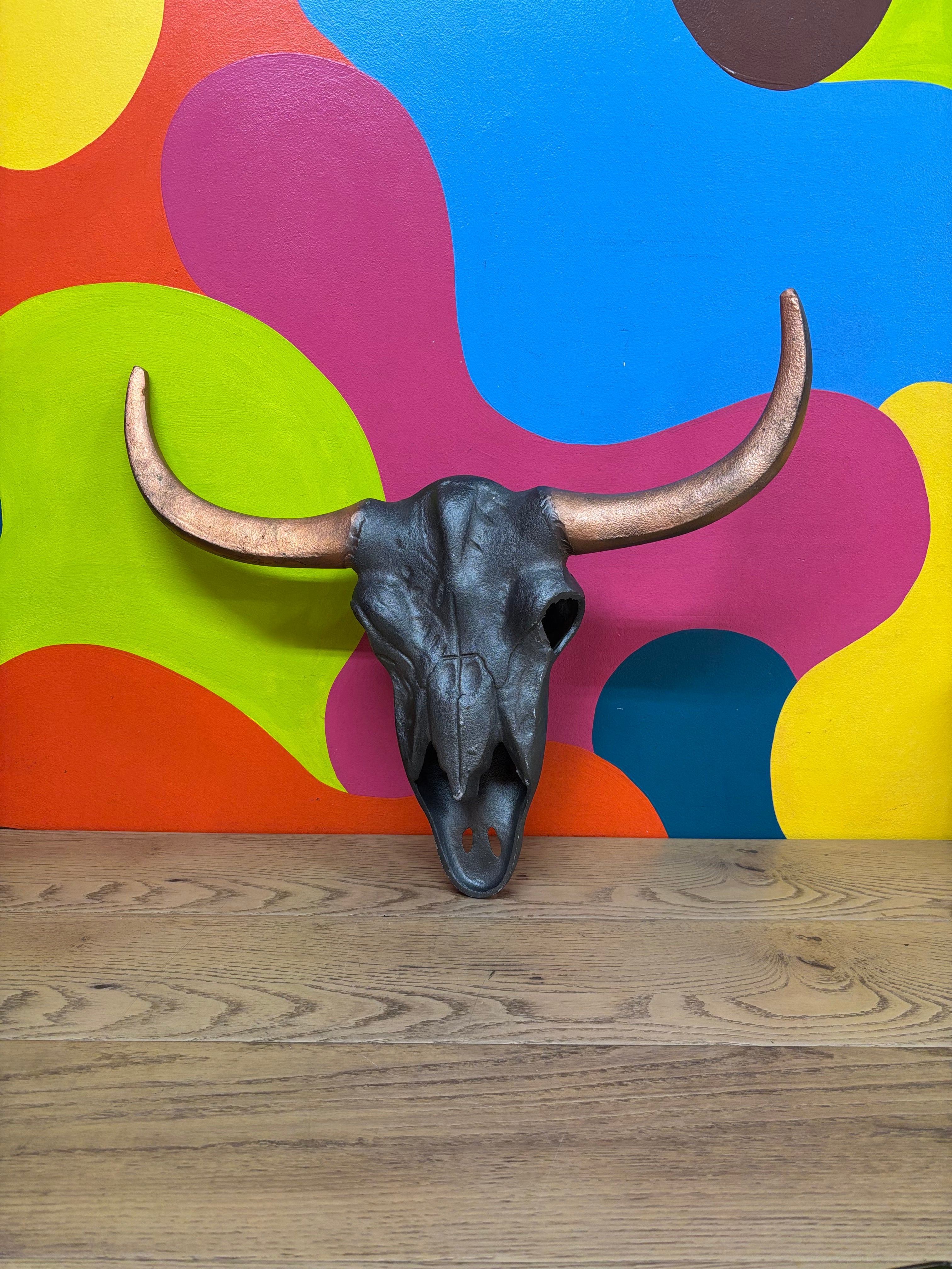Metal Longhorn Skull