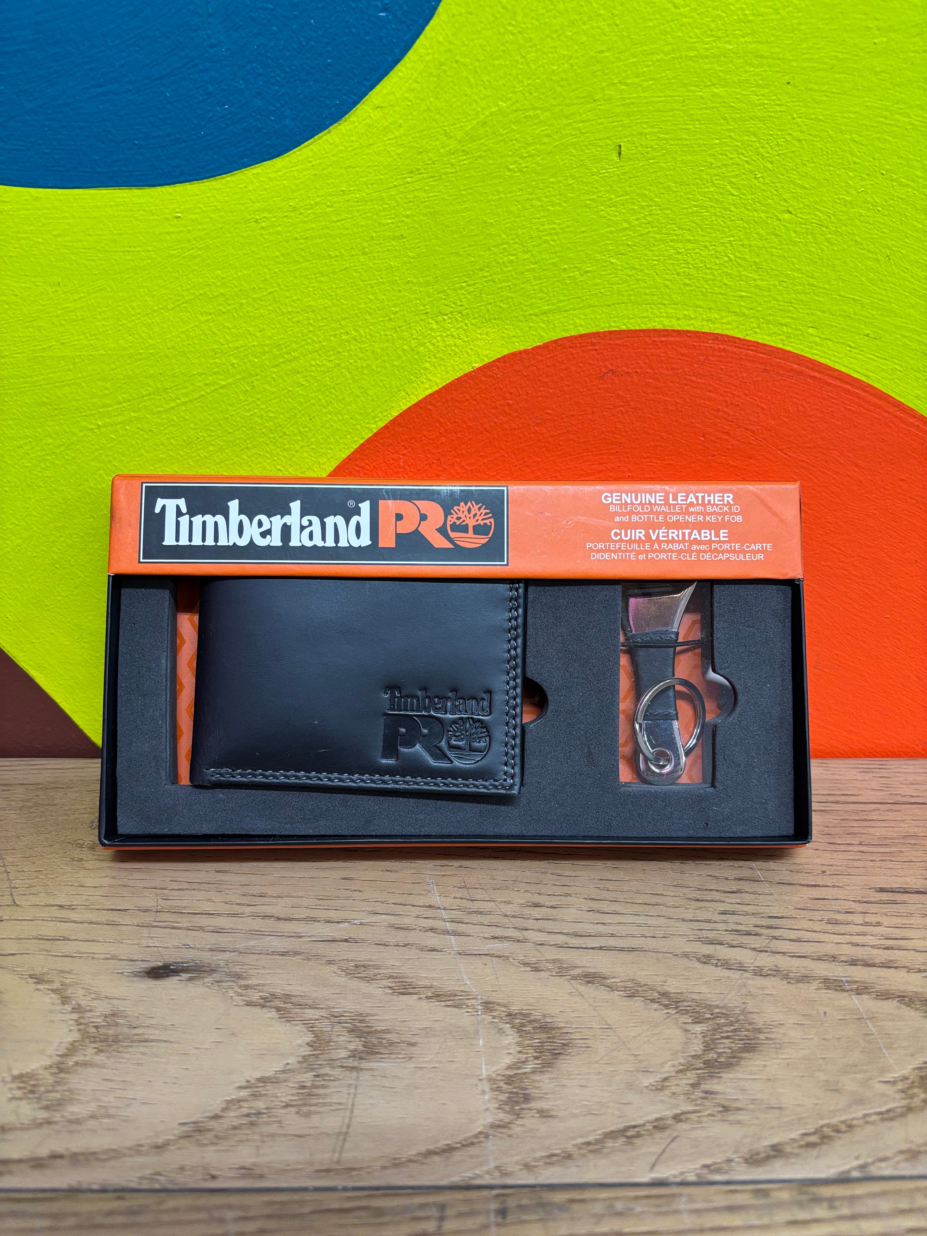 Timberland Pro Leather Wallet & Bottle Opener Key Fob
