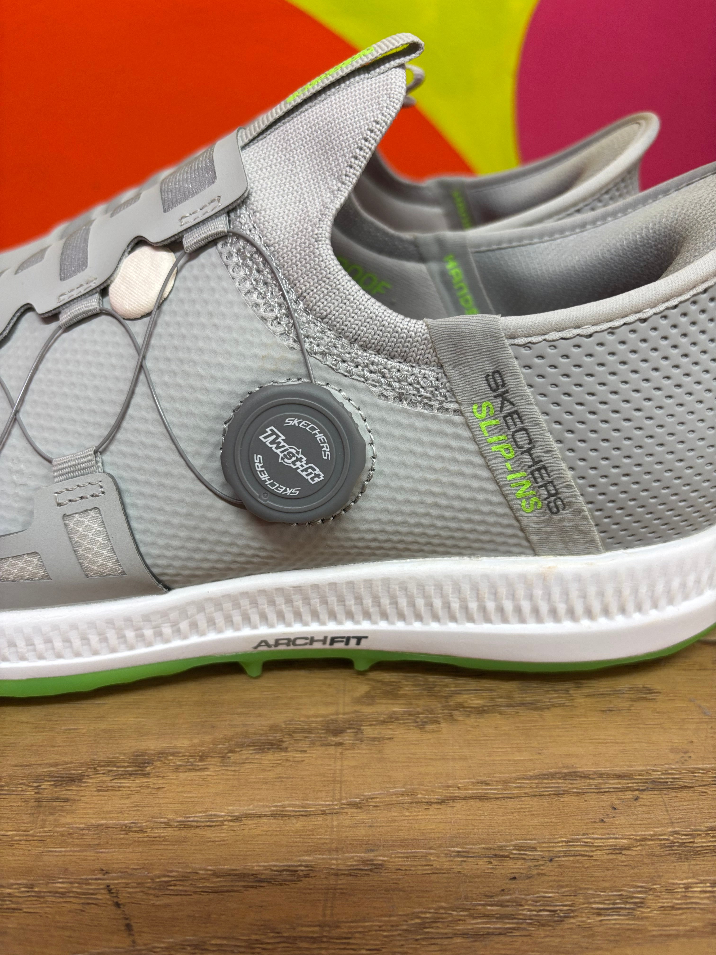 Skechers GO GOLF Elite 5 Slip 'In Golf Shoes Grey/Lime - Size Men's 9