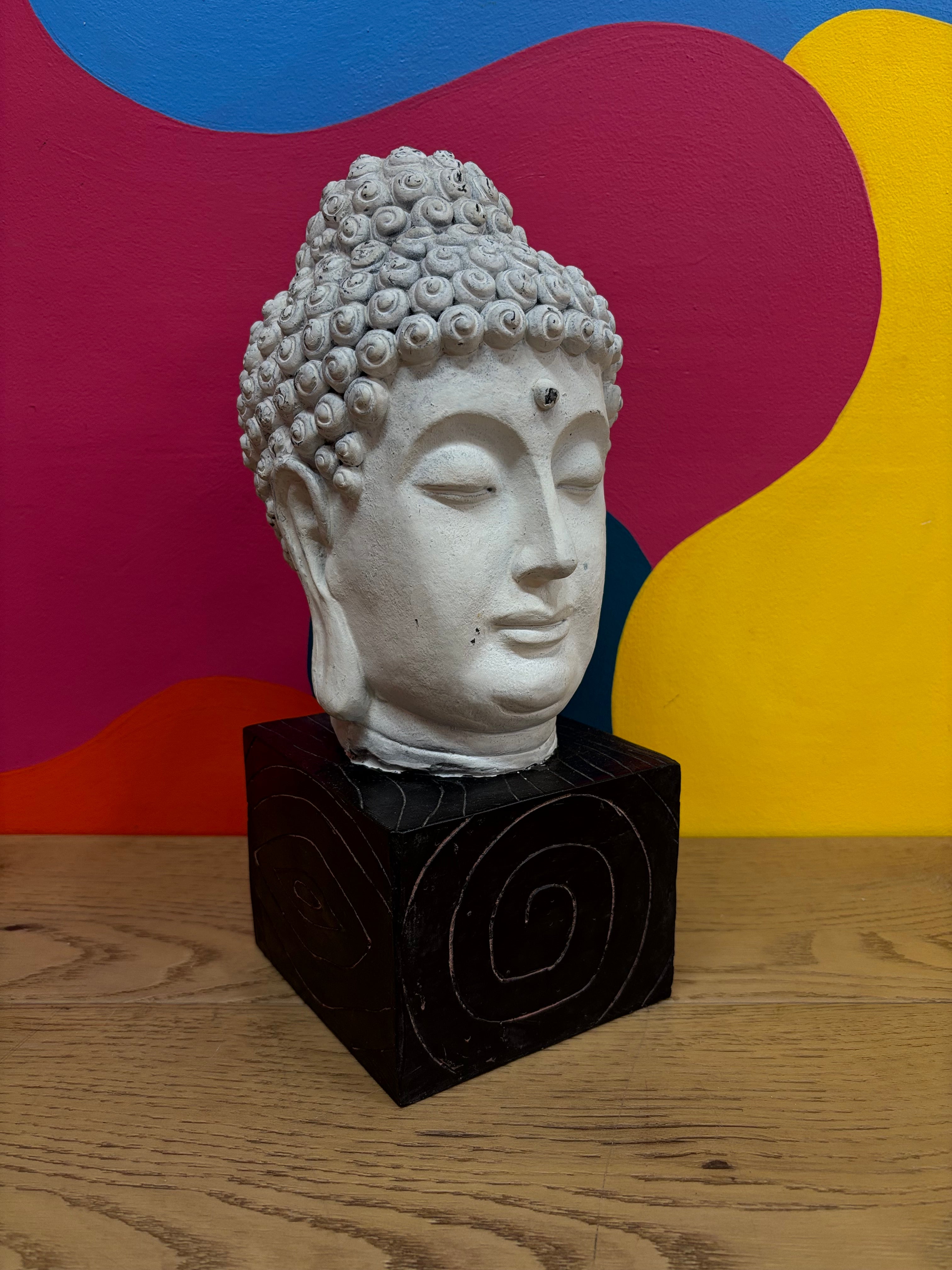 Buddha Head Statue - White