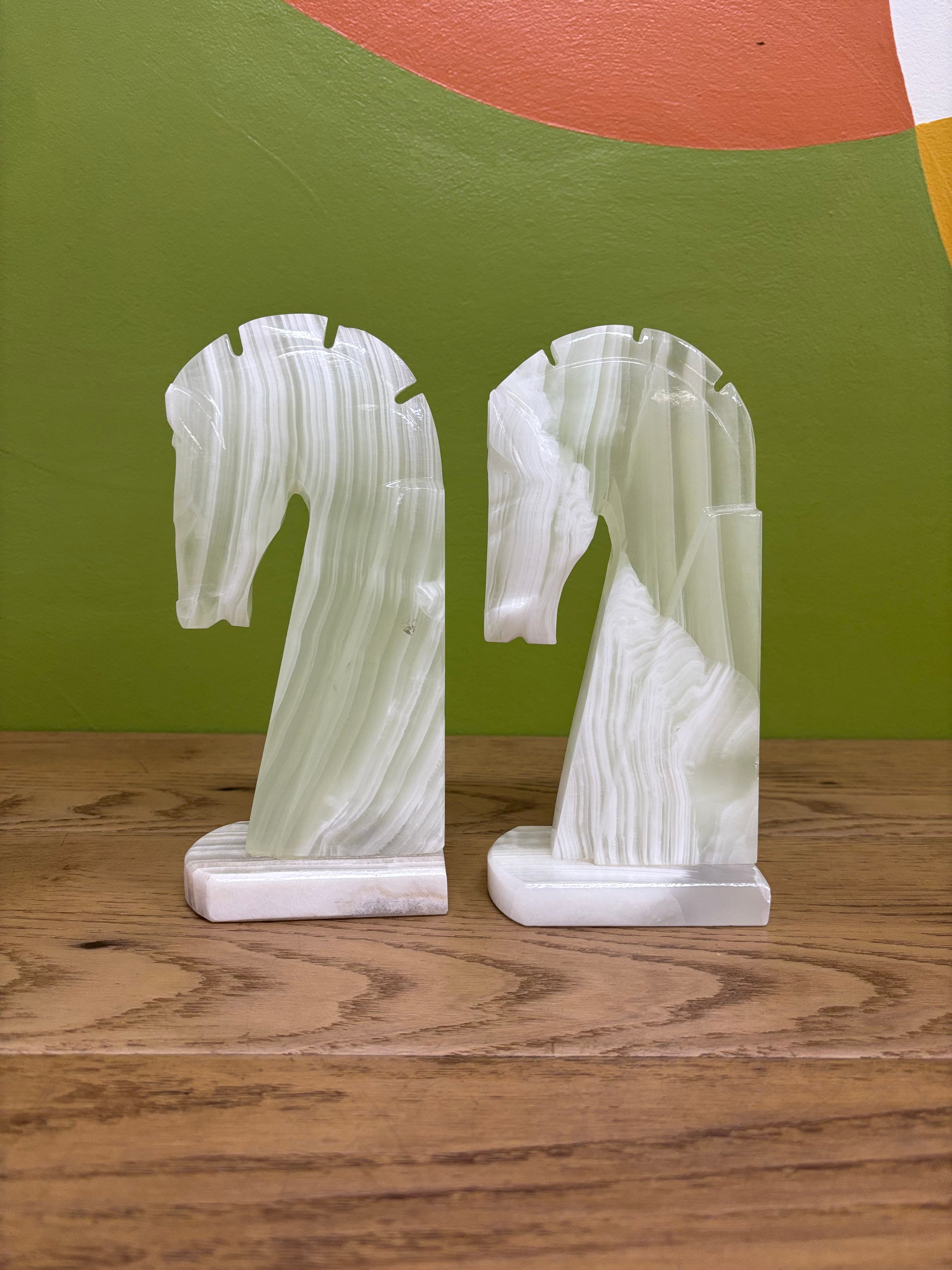 Onyx Horse Head Bookends