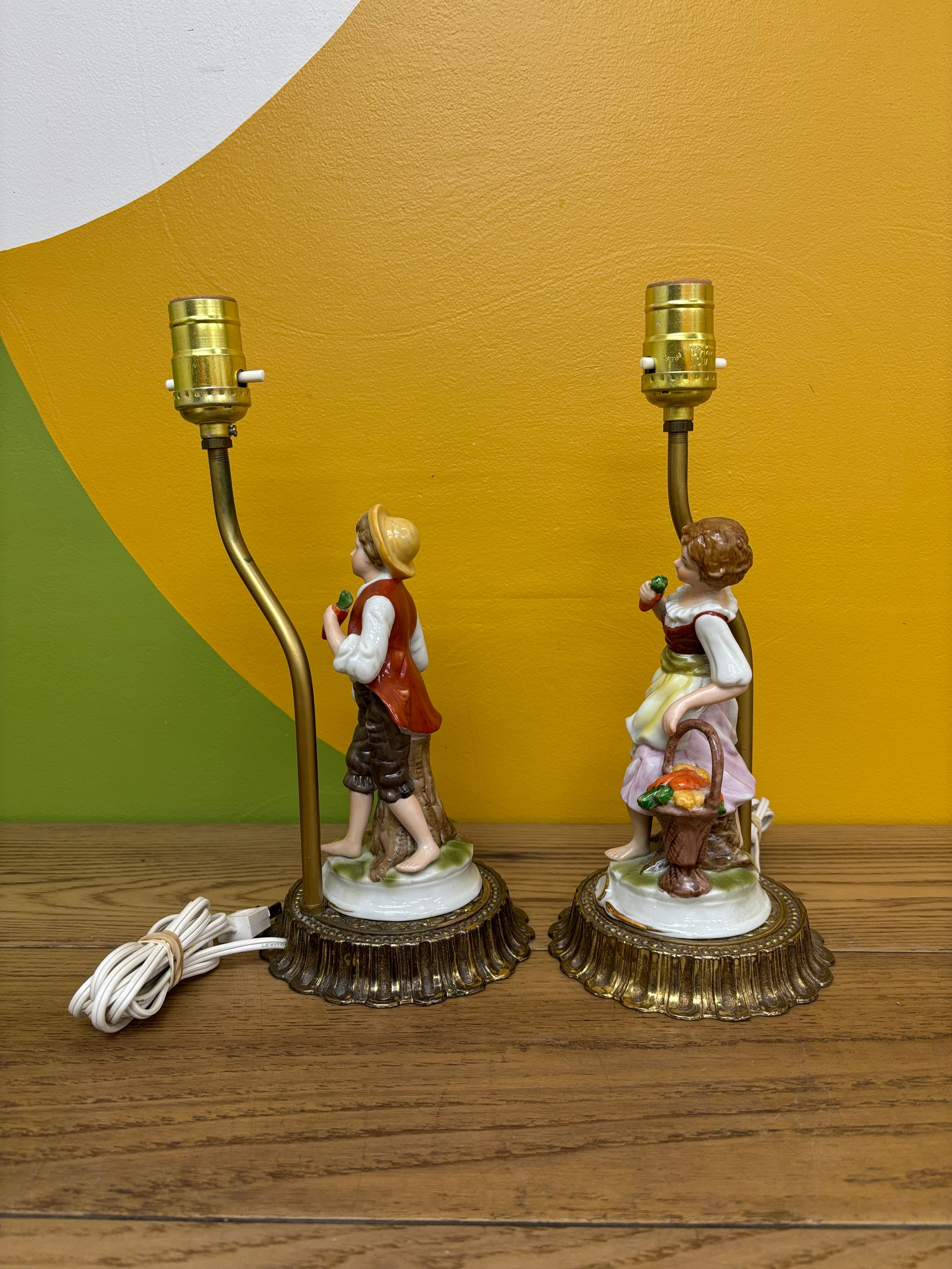 Ceramic Boy & Girl Lamps