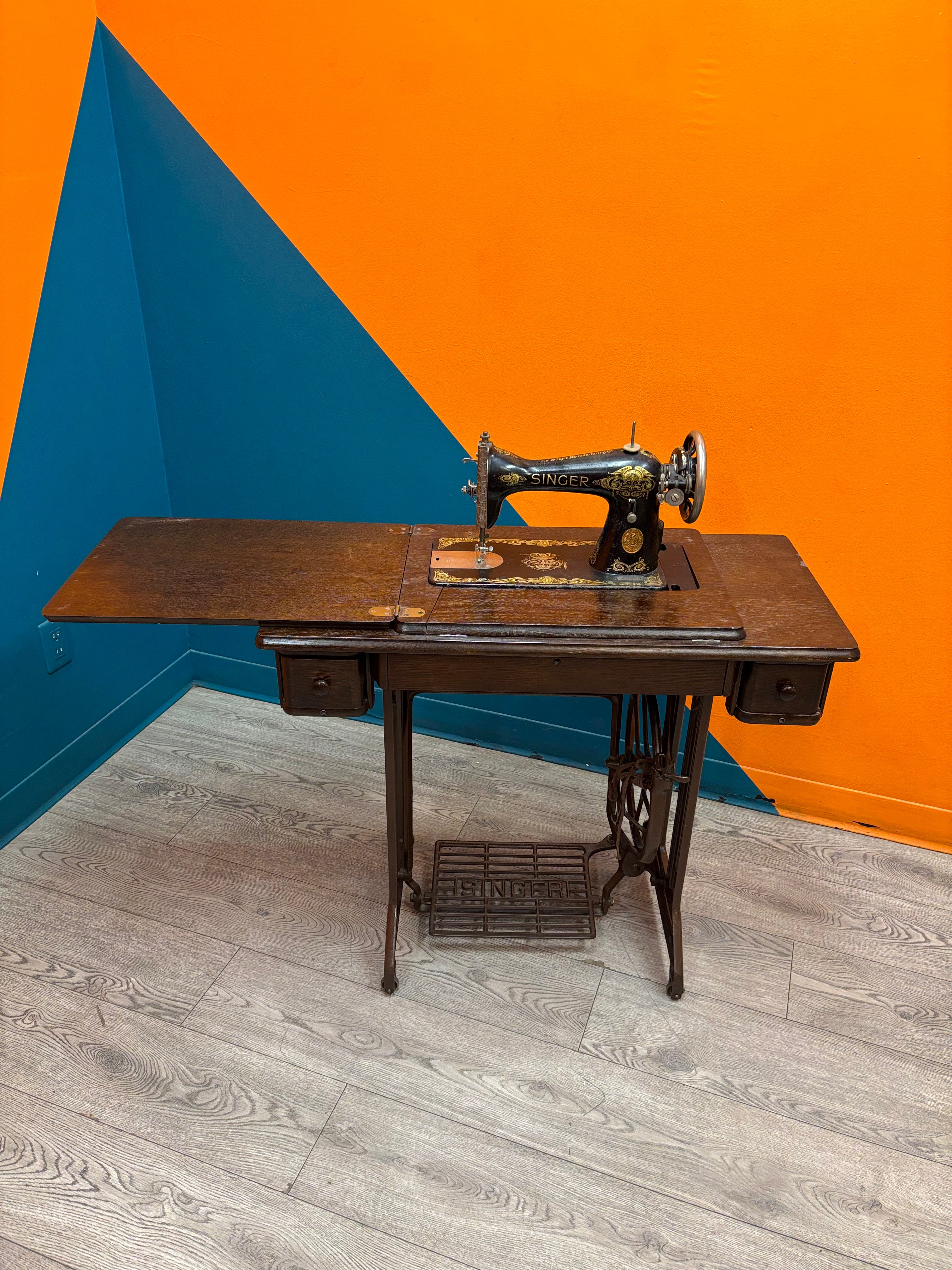Singer Sewing Machine & Cabinet