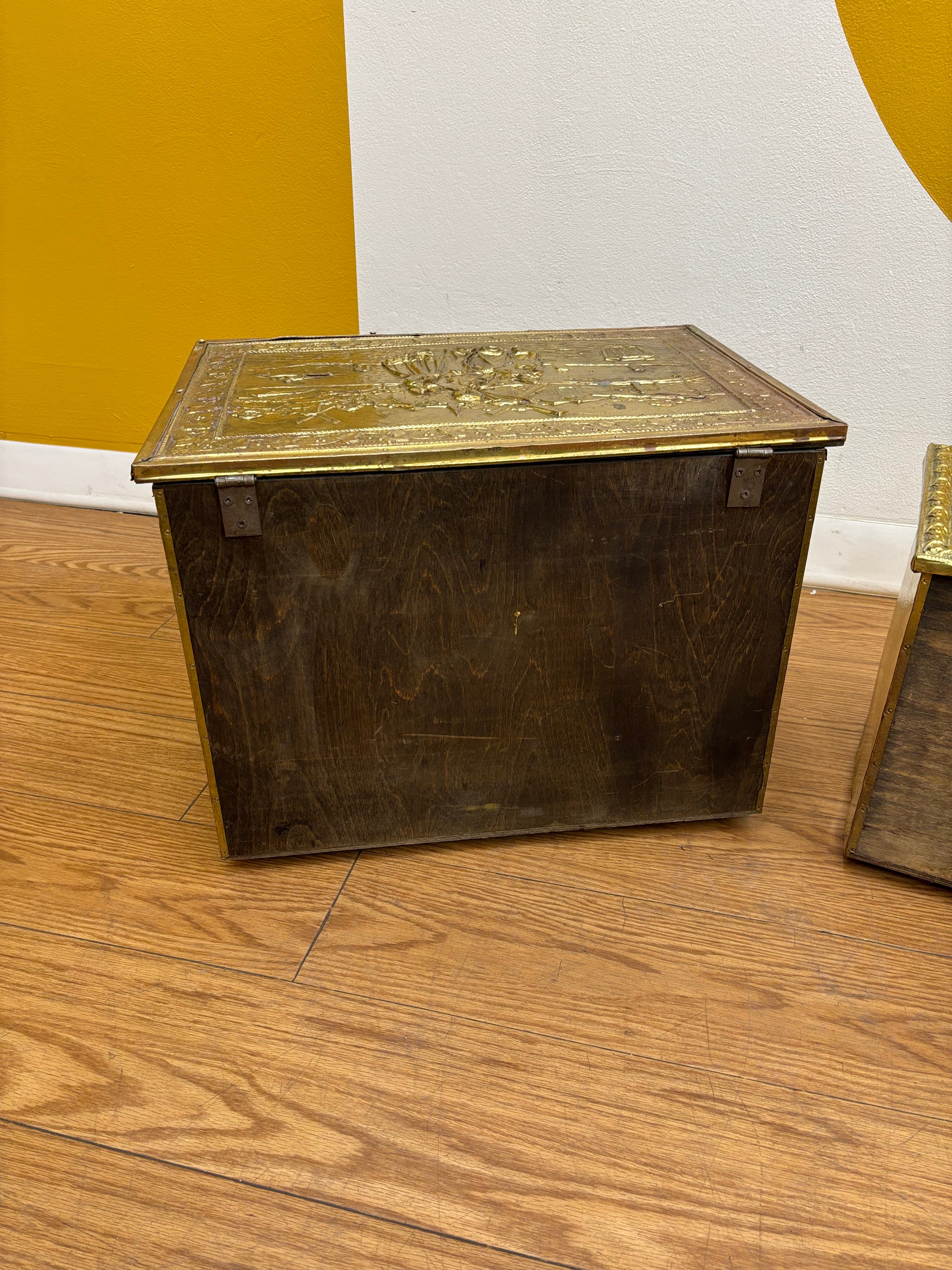 (2) Gold Tone Boxes
