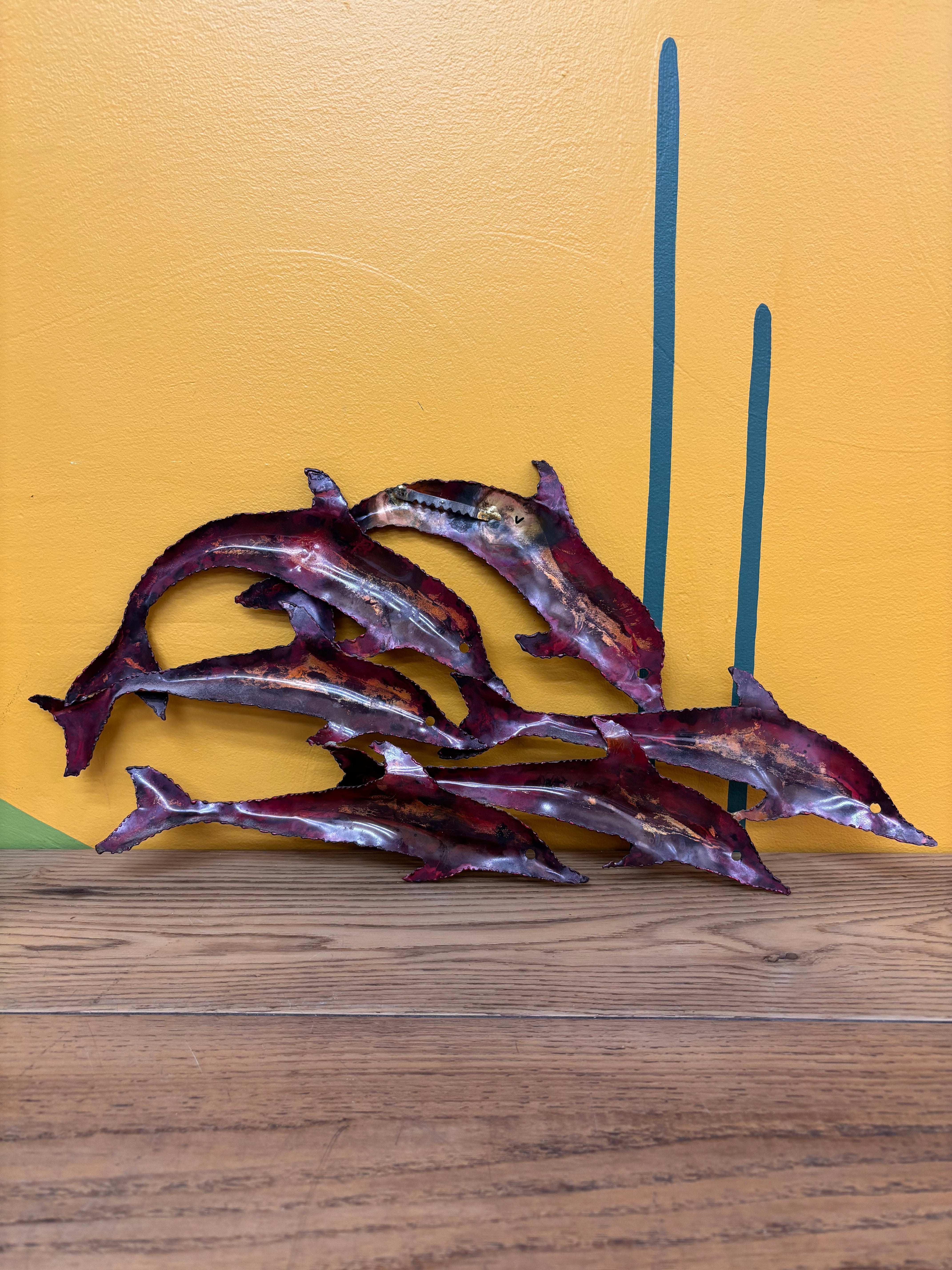 Metal Dolphin Wall Sculpture