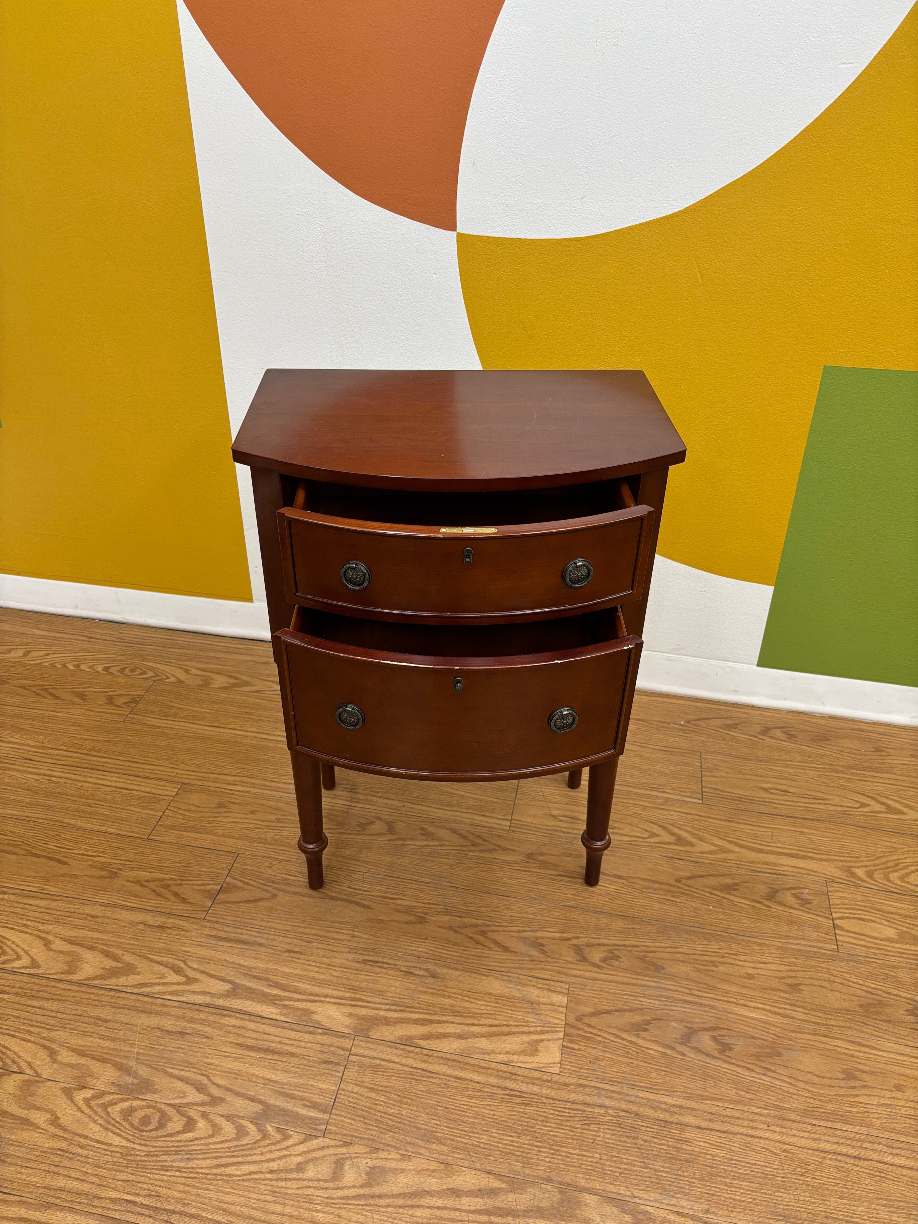 Wood Side Table with Drawers