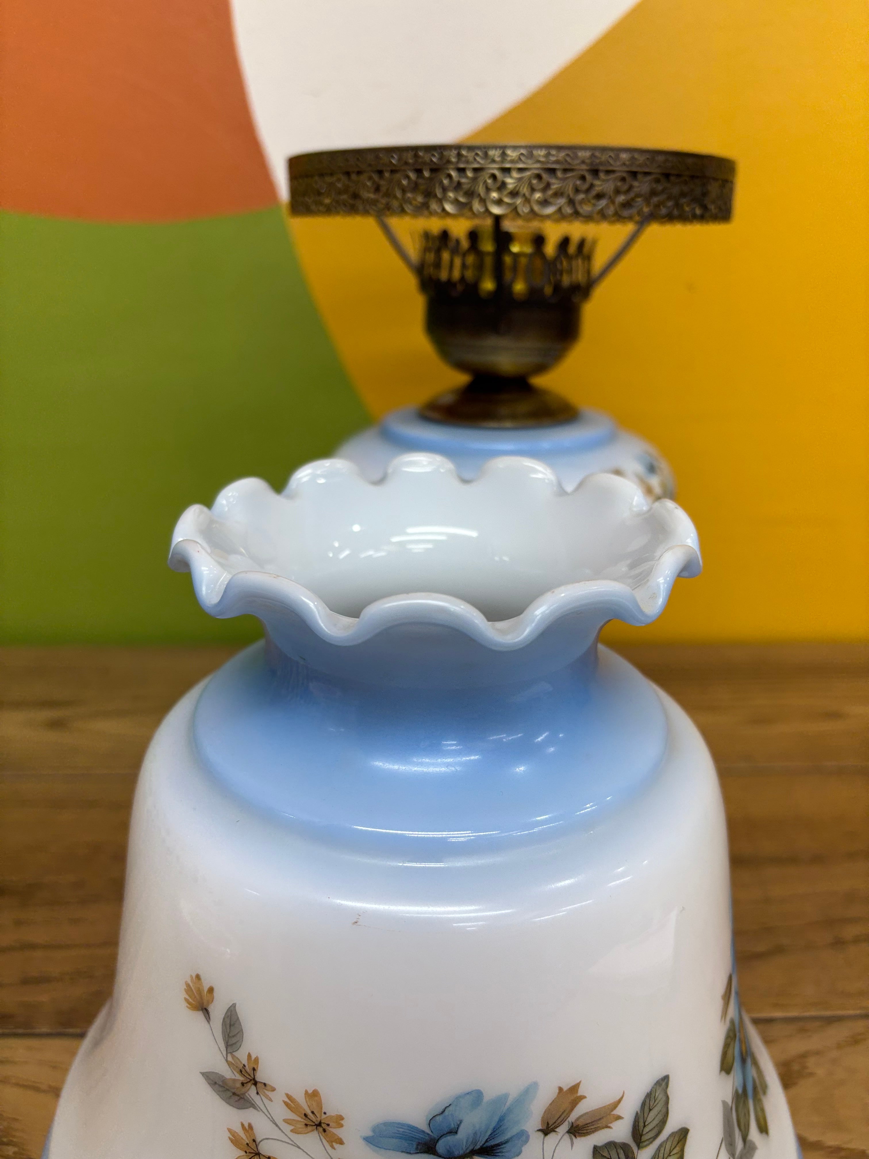 Blue Hurricane Lamp