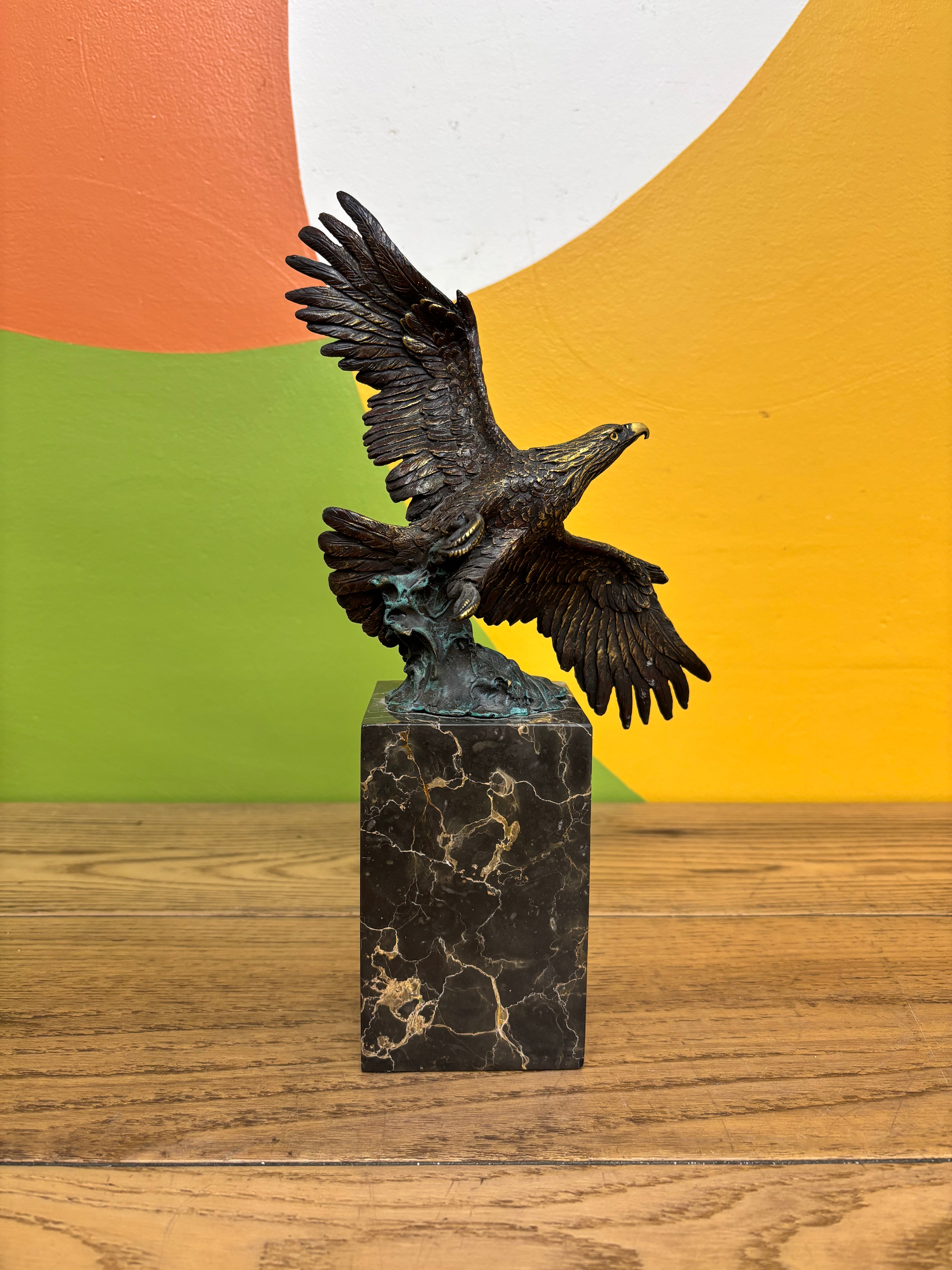 Bronze Eagle Sculpture