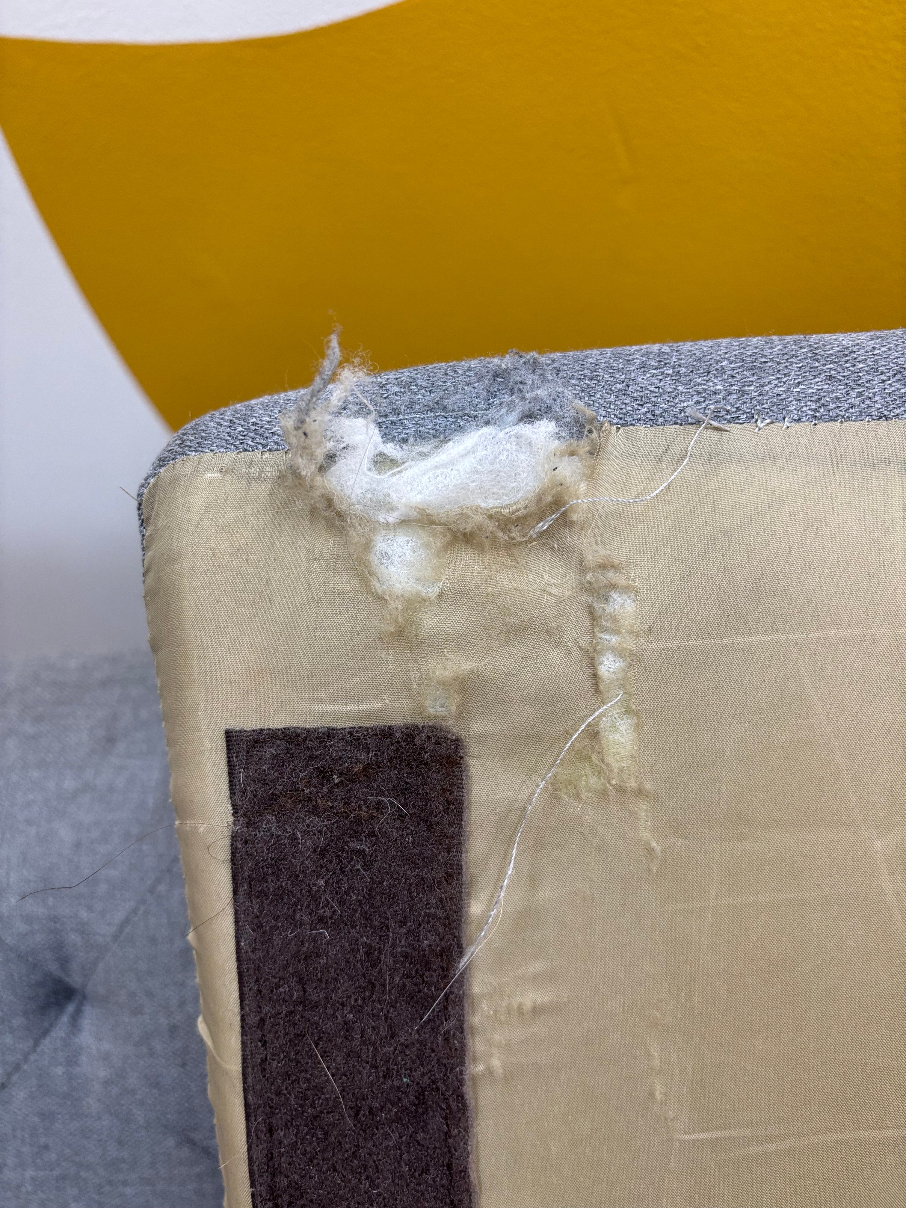 Grey Fabric Loveseat