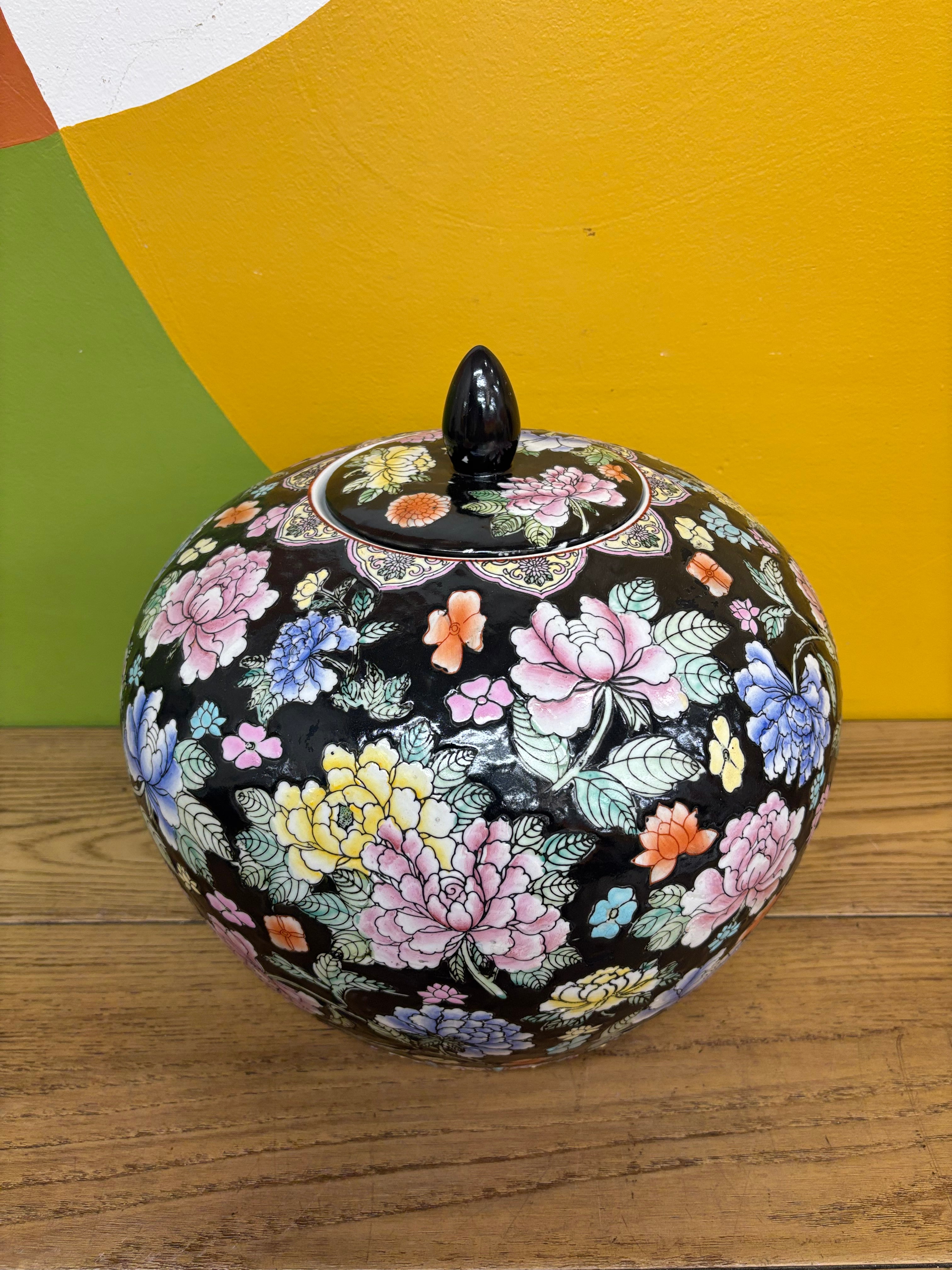 Large Floral Ceramic Vase