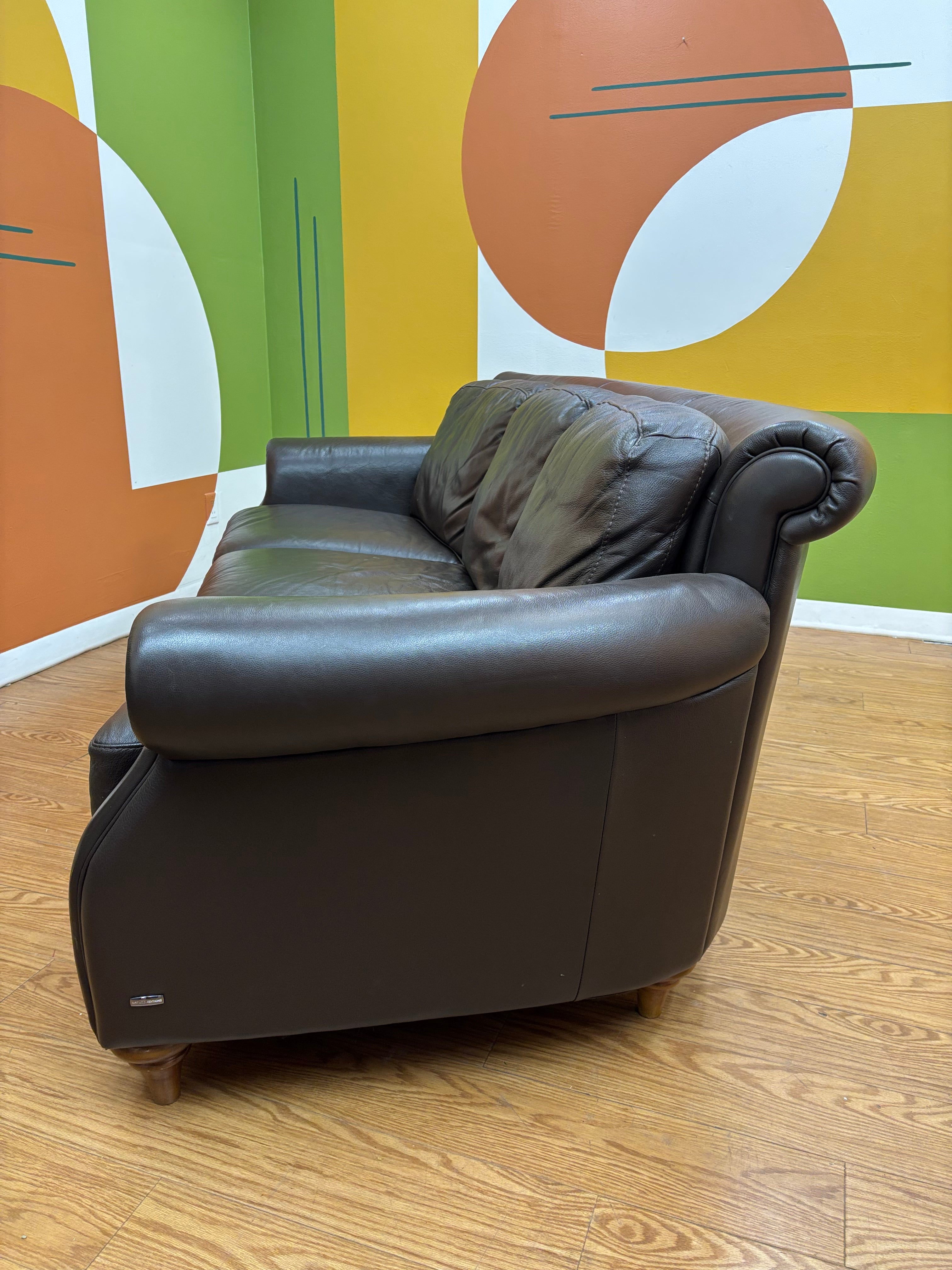 Brown Natuzzi Leather Sofa