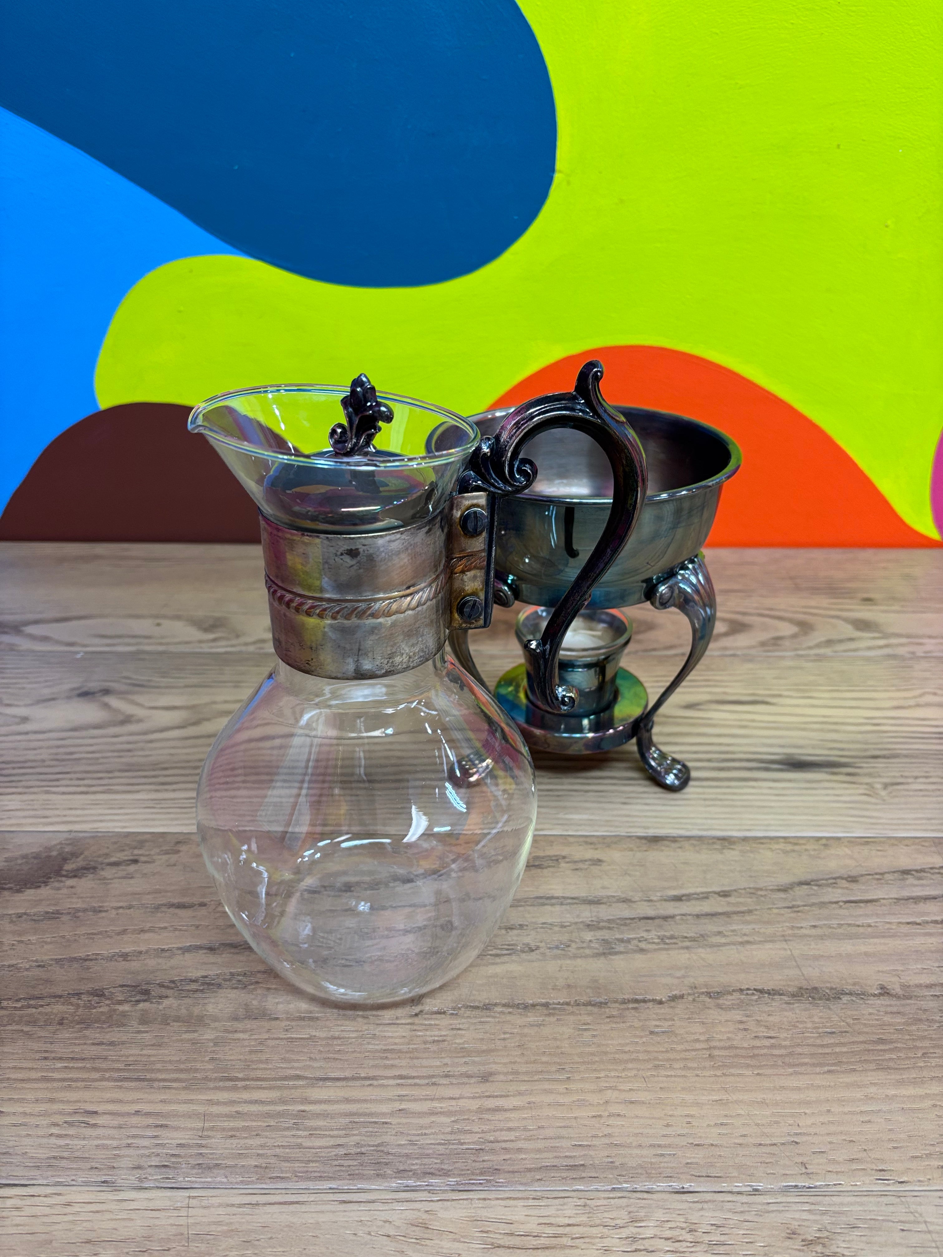 Glass Carafe with Warming Stand