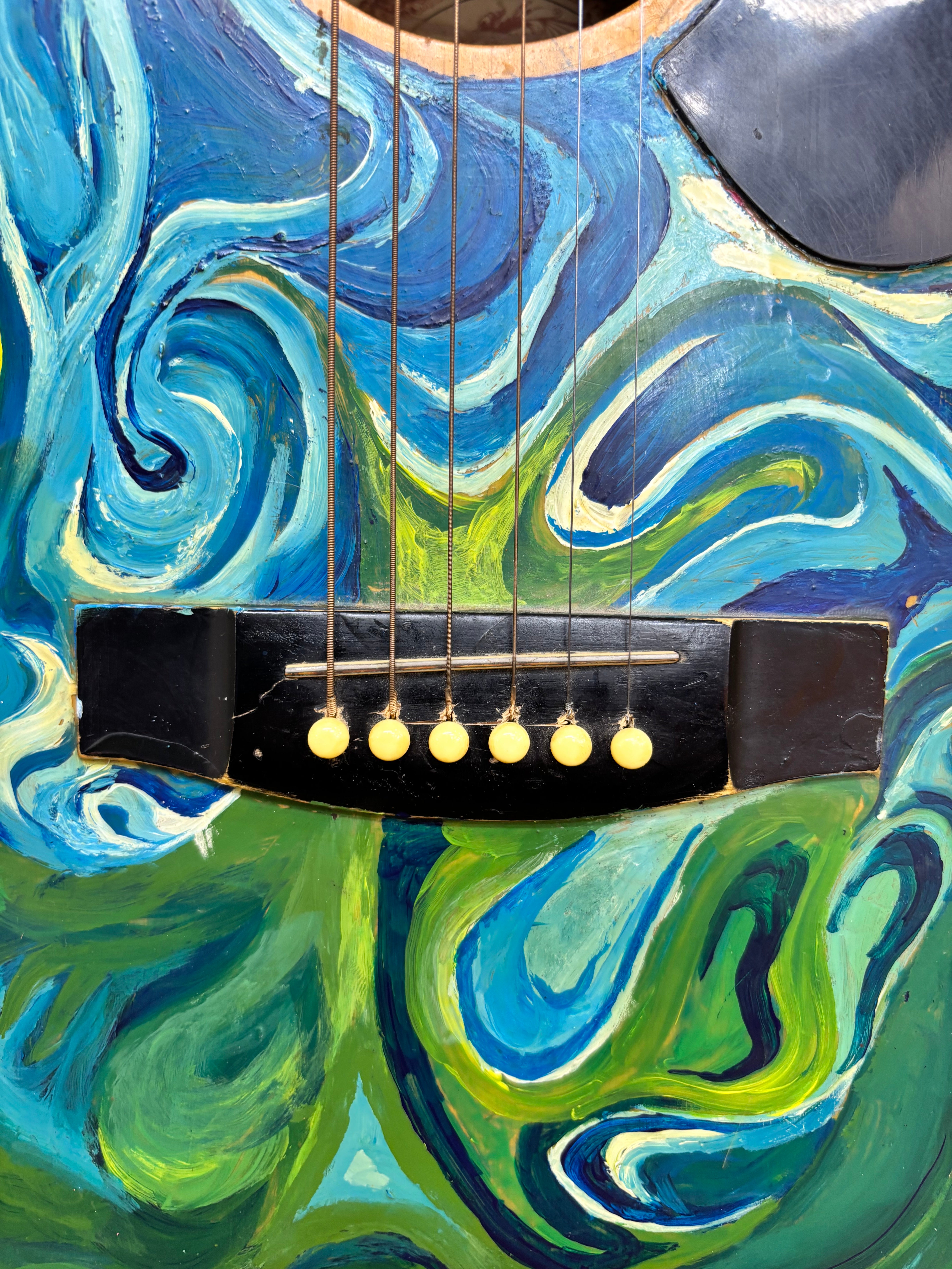 Hand-Painted Anjo Acoustic Guitar