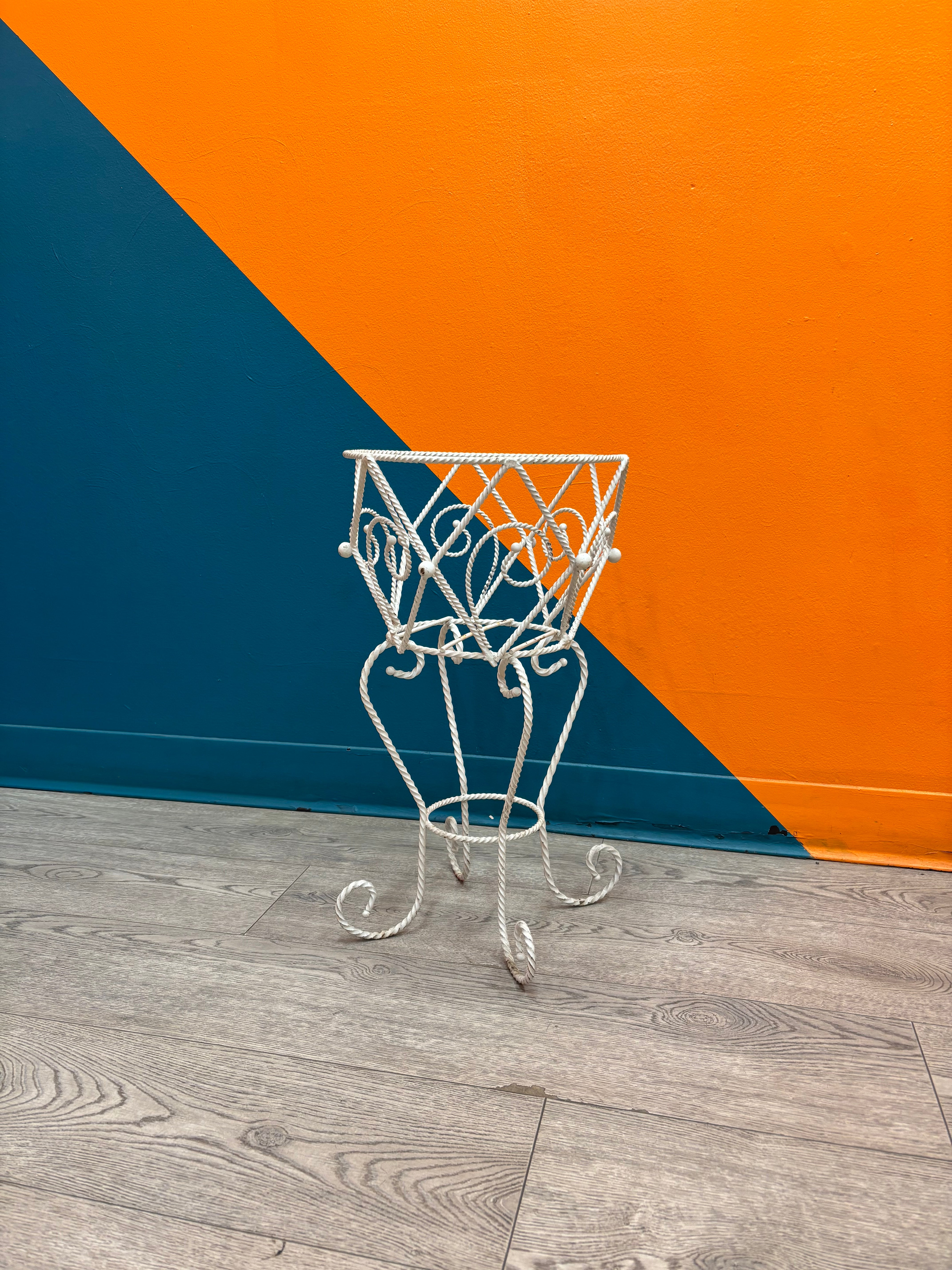 White Wrought Iron Plant Stand