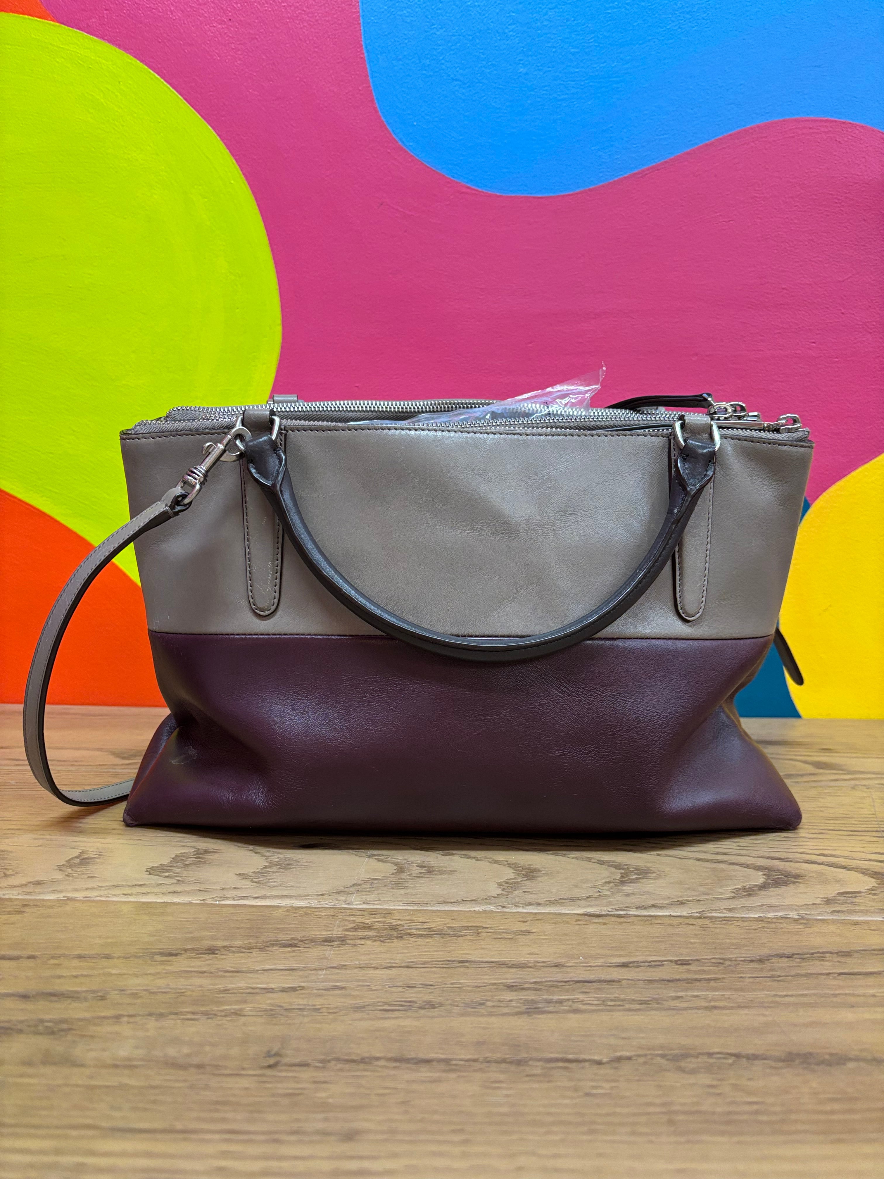 Burgundy & Grey Handbag