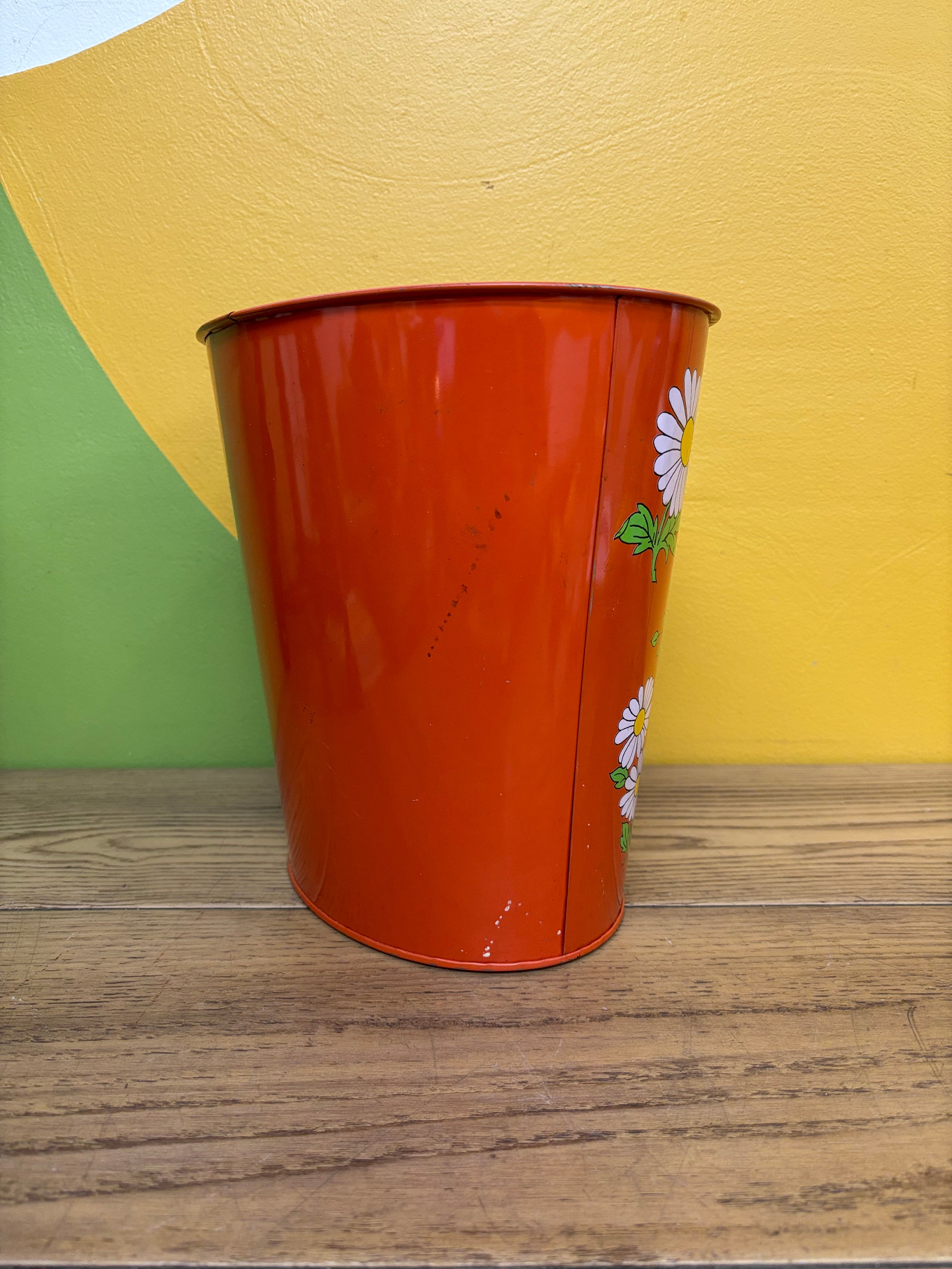 Small Orange Trash Can