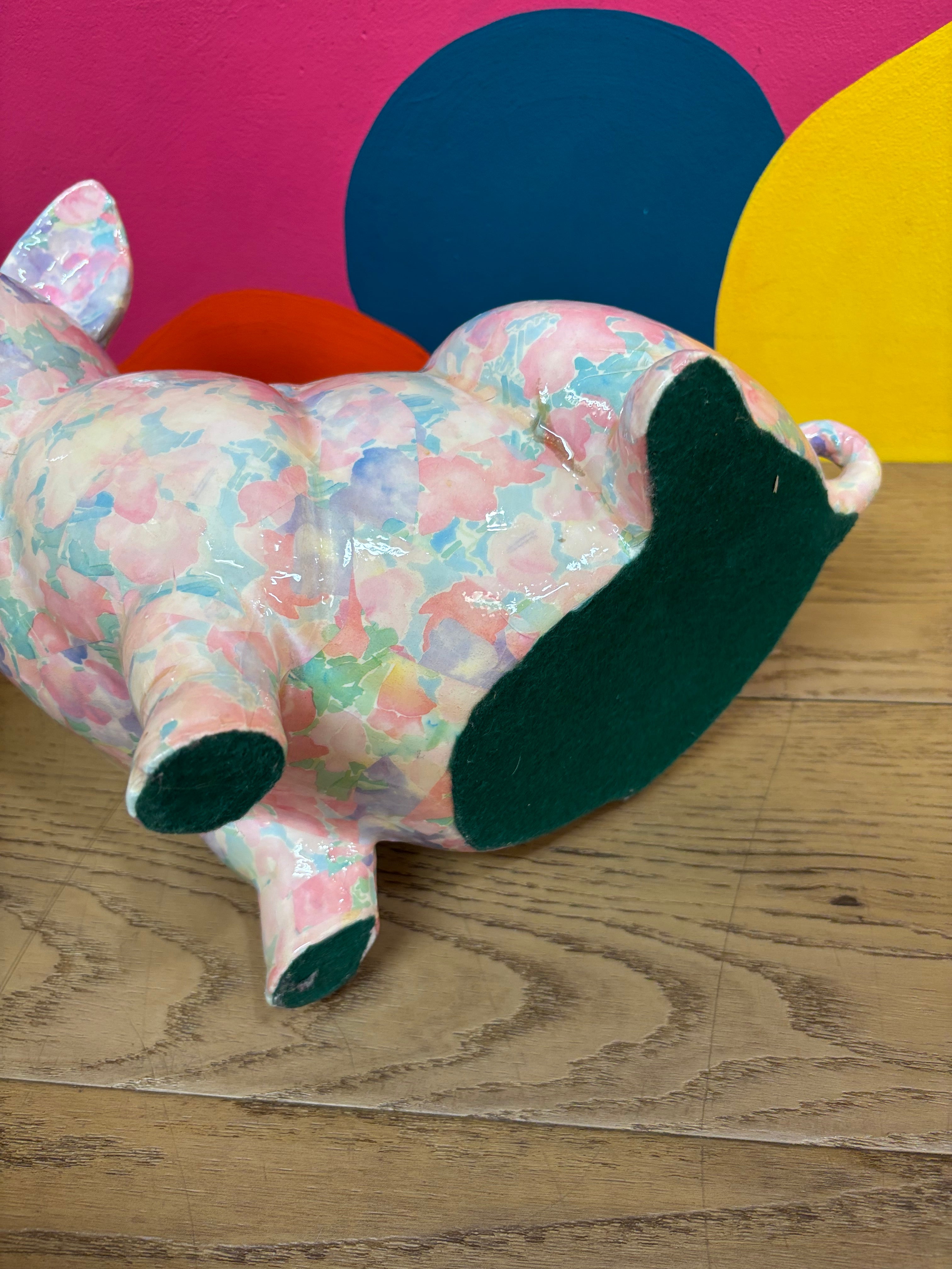Large Ceramic Pig Figurine