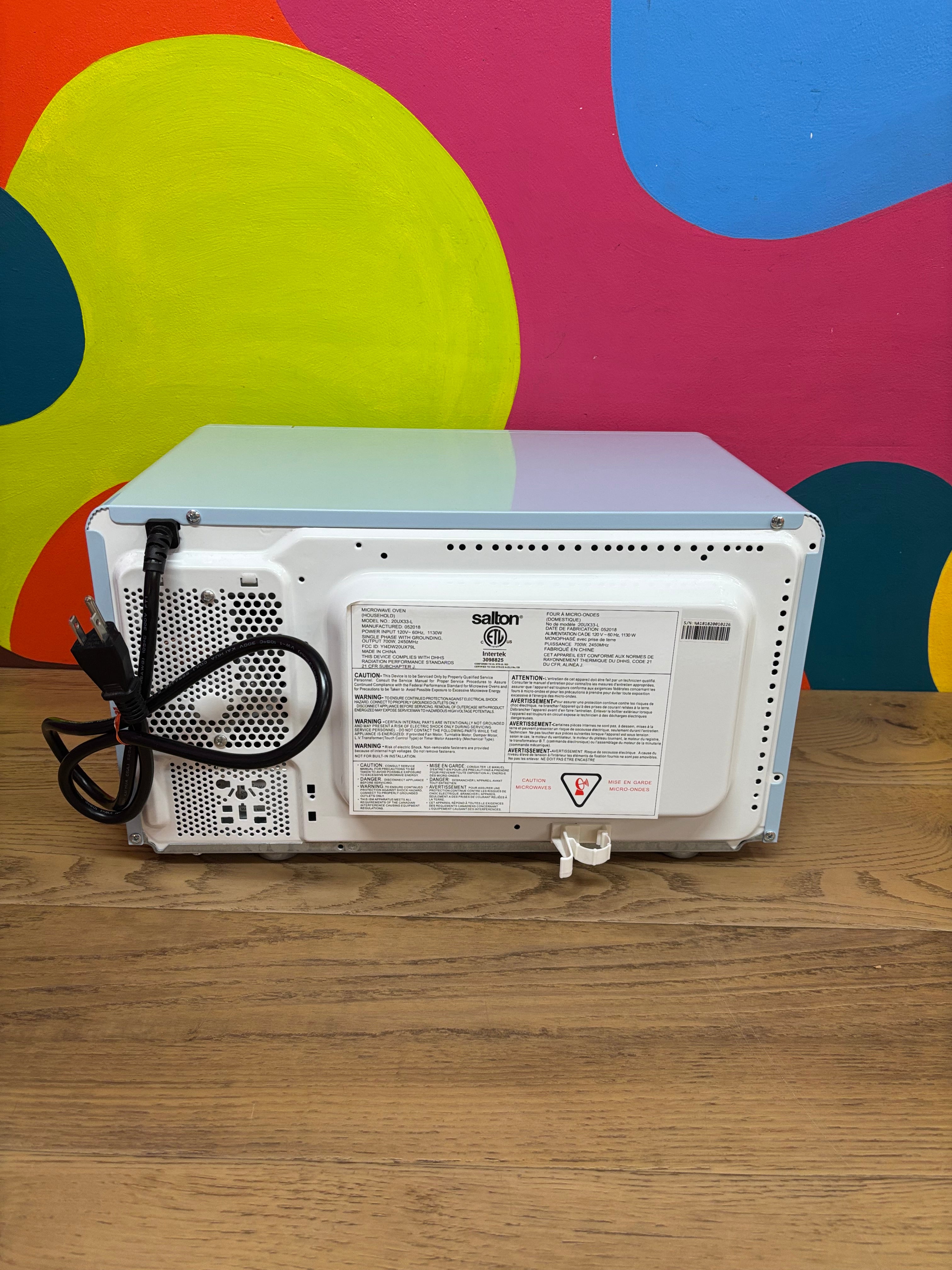 Light Blue Salton Microwave