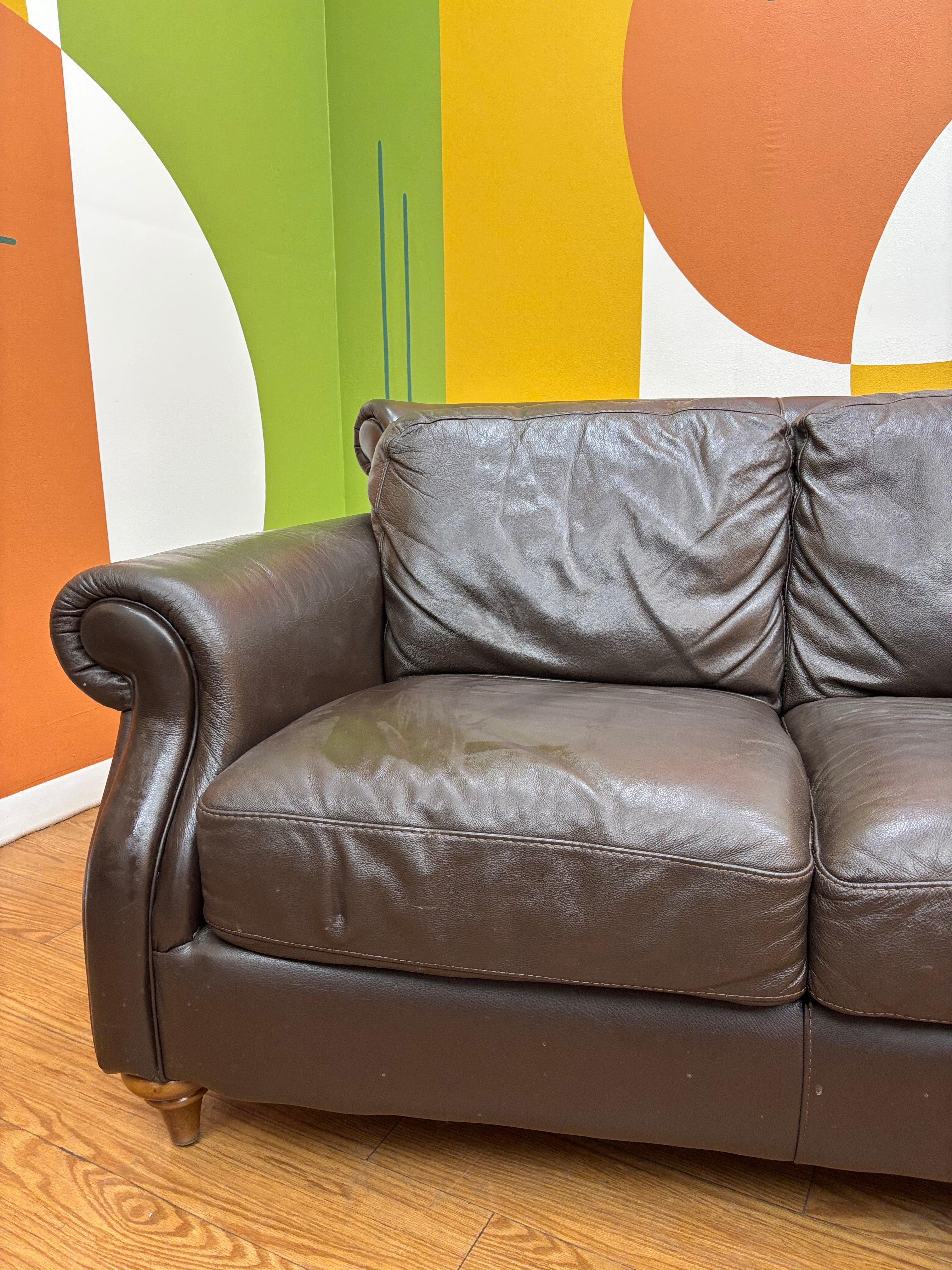 Brown Natuzzi Leather Sofa