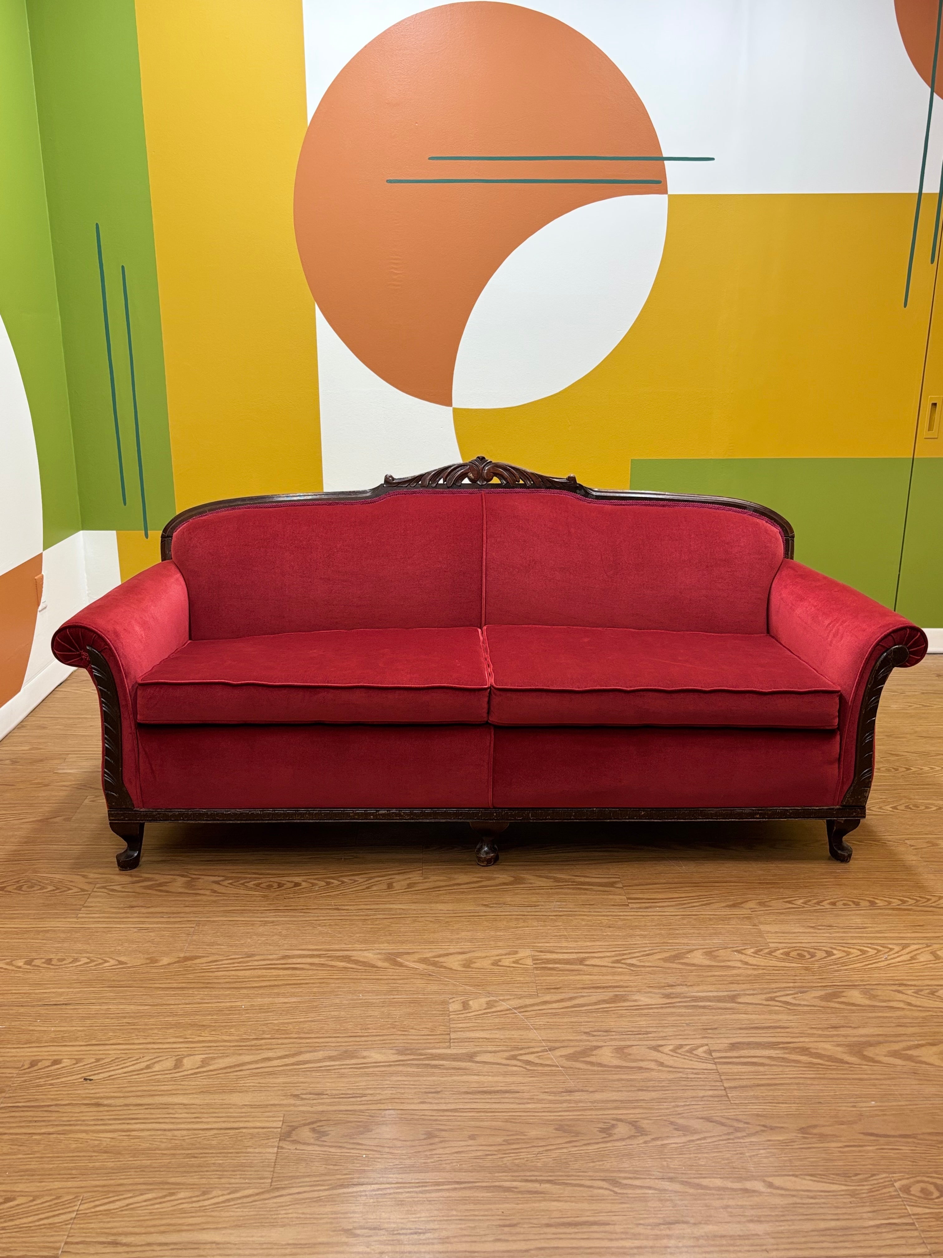 Red Velour Sofa